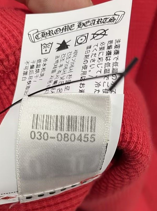 Chrome Hearts Chrome Hearts Henley Embroidered Thermal Red T-Shirt Tee Size US M / EU 48-50 / 2 - 12 Thumbnail