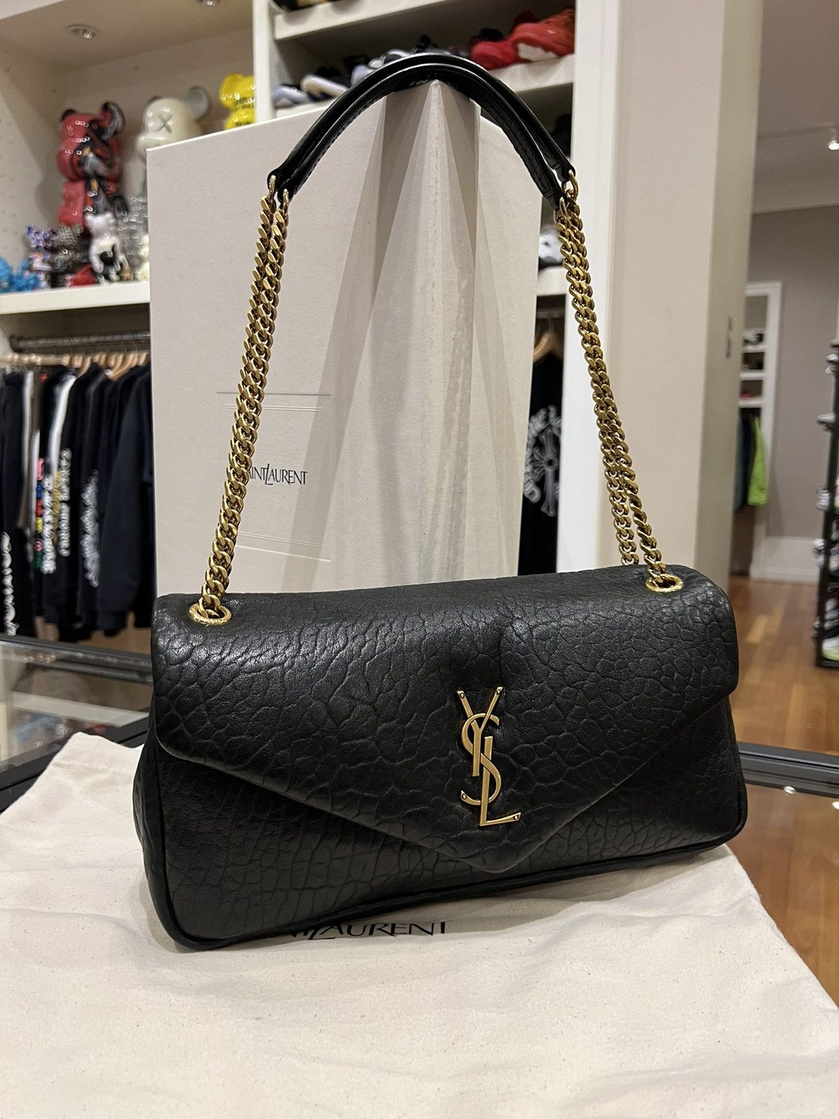 Saint Laurent Paris Saint Laurent YSL Calypso Medium in Grained Lambskin Size ONE SIZE - 1 Thumbnail