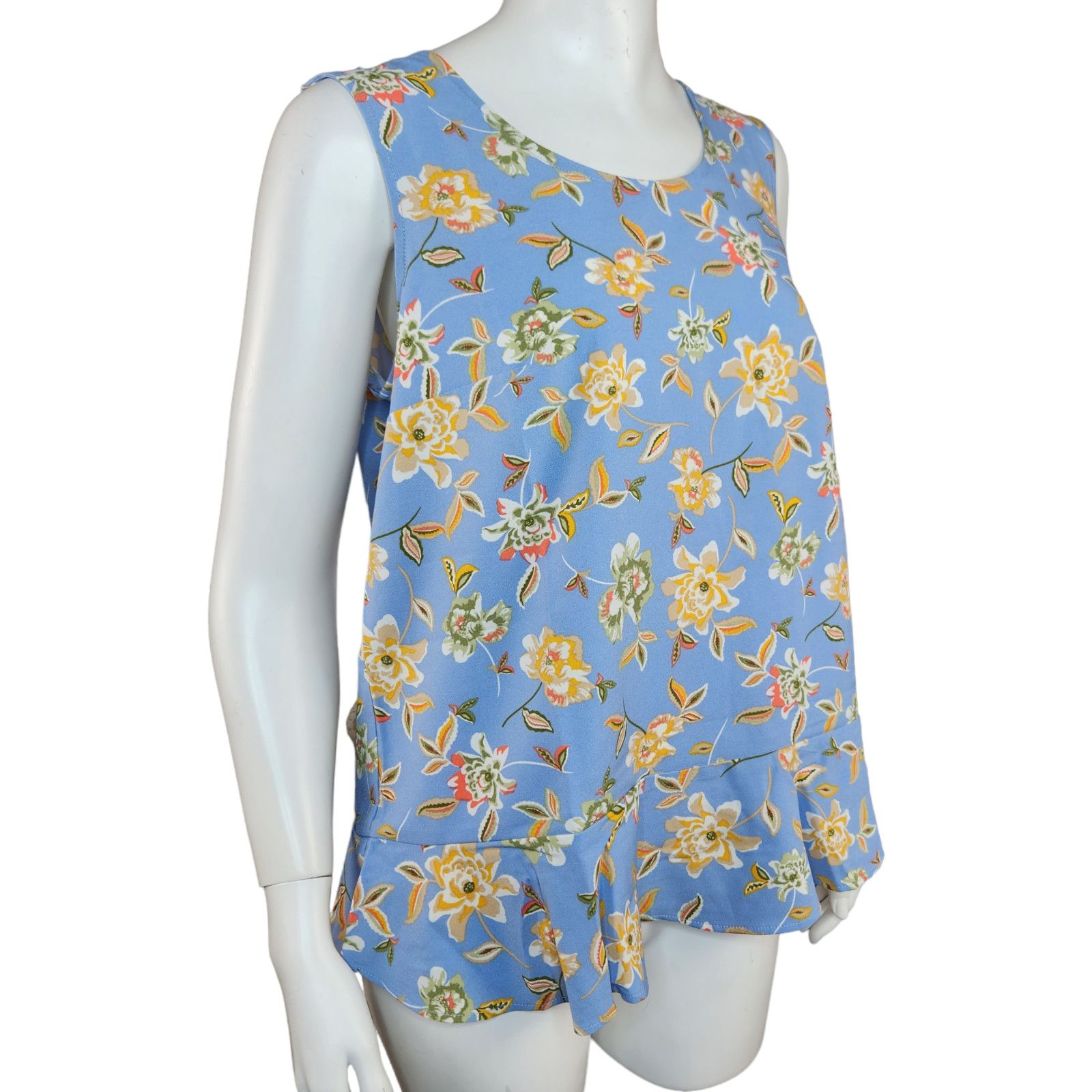Denim & Co. Denim & Co Sleeveless Tank Top Blue Floral X-Small NWOT Size XS / US 0-2 / IT 36-38 - 10 Thumbnail