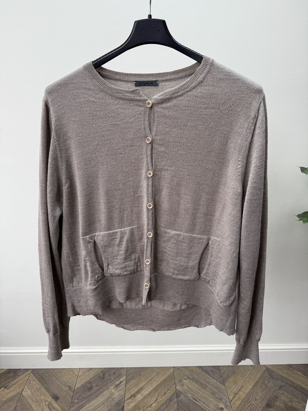 OSKA Vintage OSKA Beige Knit Cardigan Women Linen Blend Button Size M / US 6-8 / IT 42-44 - 2 Thumbnail
