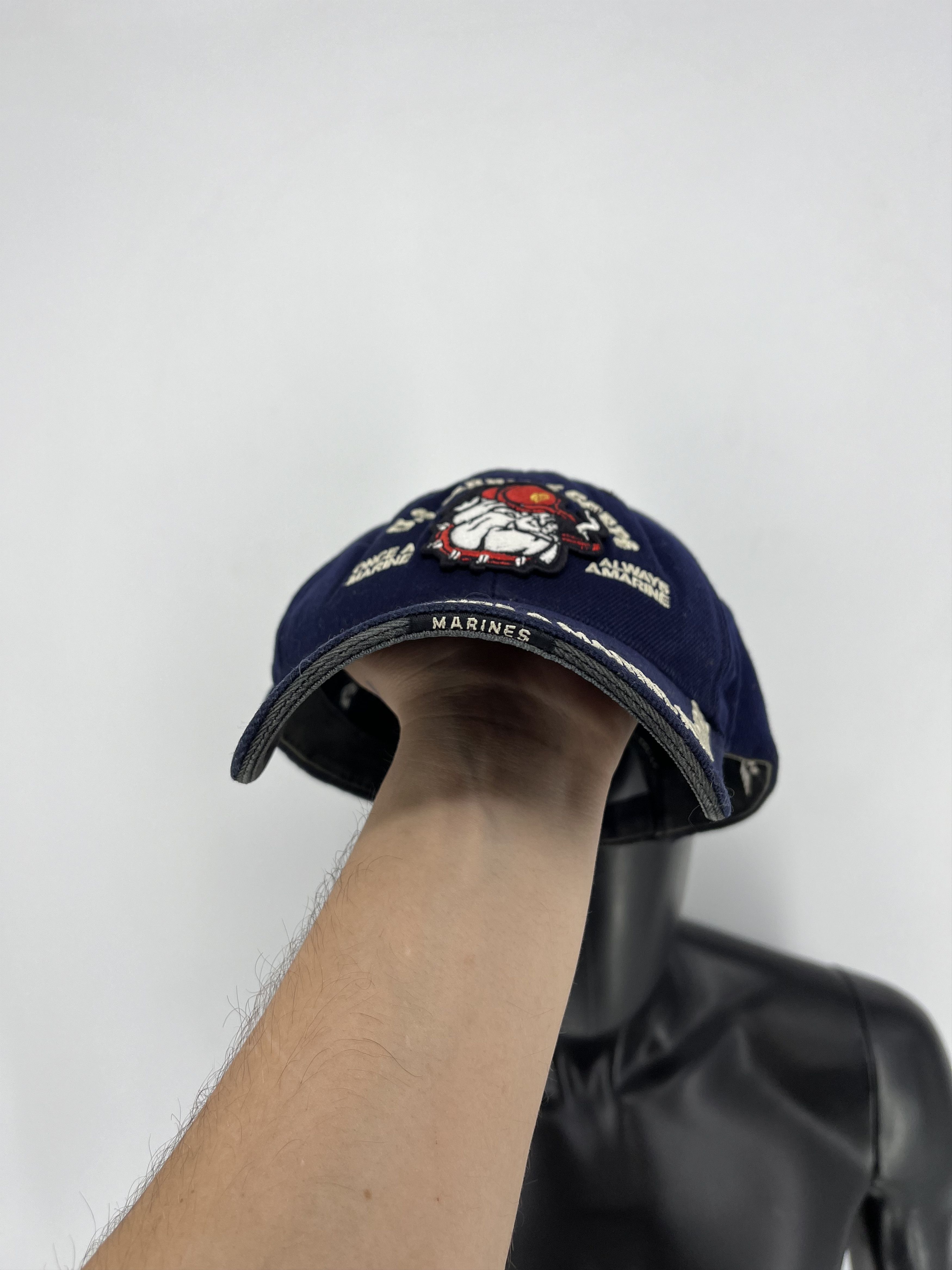 Vintage Once a Marine Hat Big Patch Black Adjustable Trucker Size ONE SIZE - 3 Thumbnail
