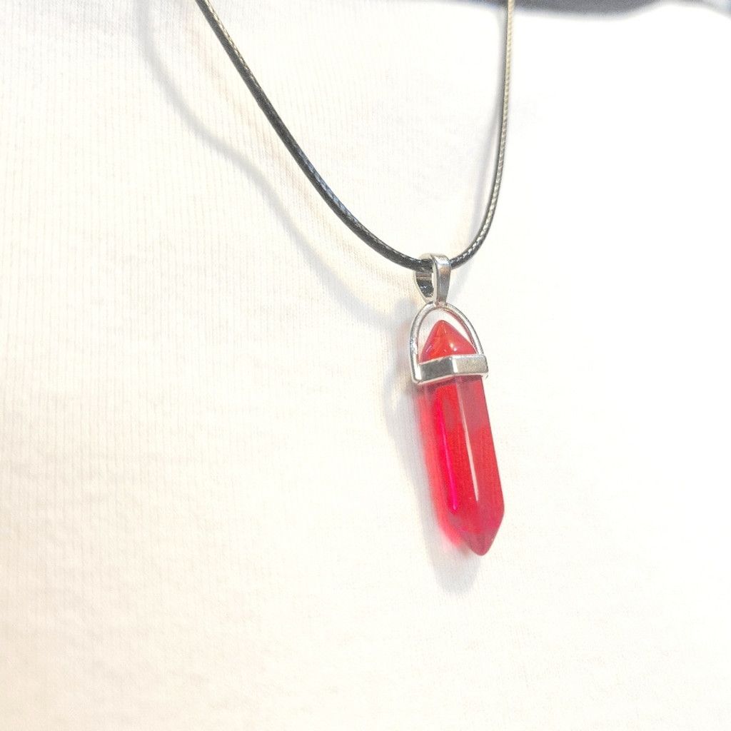 Handmade Natural Fire Red Quartz Crystal Pendant Necklace Size ONE SIZE - 2 Thumbnail