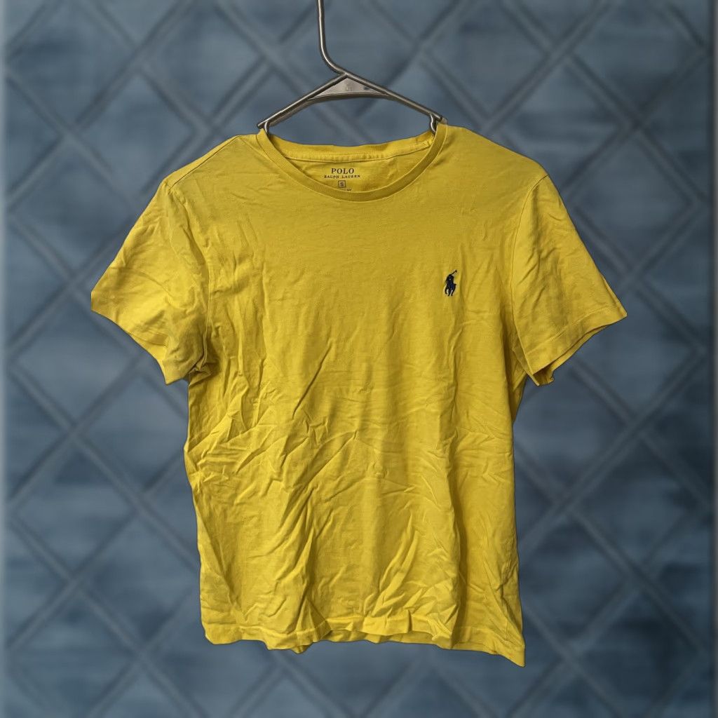 Polo Ralph Lauren Polo Ralph Lauren Logo Yellow Men’s T-Shirt Size S Custom Slim Fit Shirt Short Sleeve Crew Neck Embroidered Logo 90s Retro Hip Hop USA Mens Size US S / EU 44-46 / 1 - 1 Thumbnail