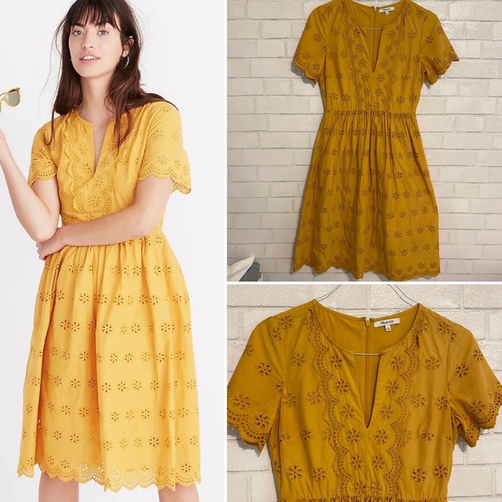 Madewell Madewell $150 2023 Scalloped Eyelet Midi Dress sz 0 Sold Out Size XS / US 0-2 / IT 36-38 - 1 Thumbnail
