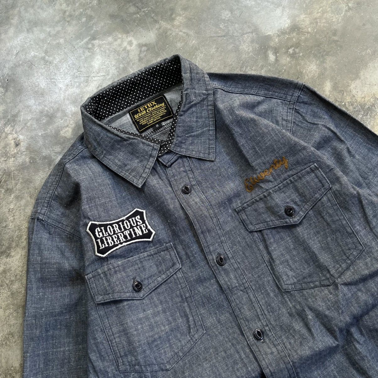 Japanese Brand The ETBX Work Clothing Motorcycle Denim Button up Shirt Size US M / EU 48-50 / 2 - 3 Thumbnail