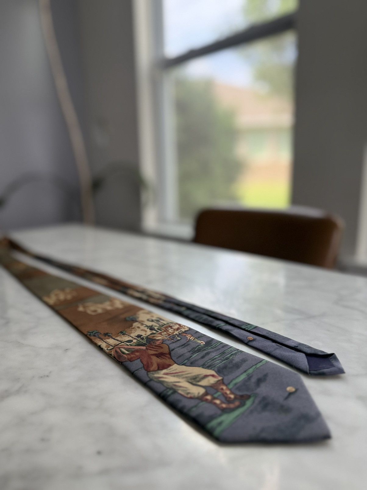 Other Vintage Golf Scene Silk Tie Novelty Print Italian Made Size ONE SIZE - 2 Thumbnail