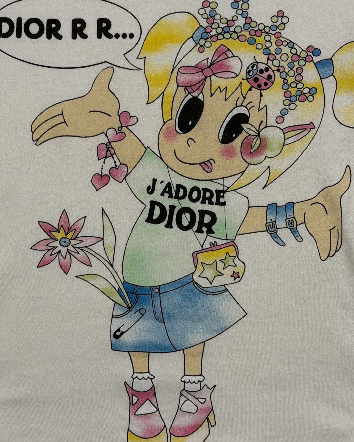 Dior CHRISTIAN DIOR S/S 2005 Cartoon Girl "J'ADORE DIOR" T-Shirt Size M / US 6-8 / IT 42-44 - 3 Thumbnail