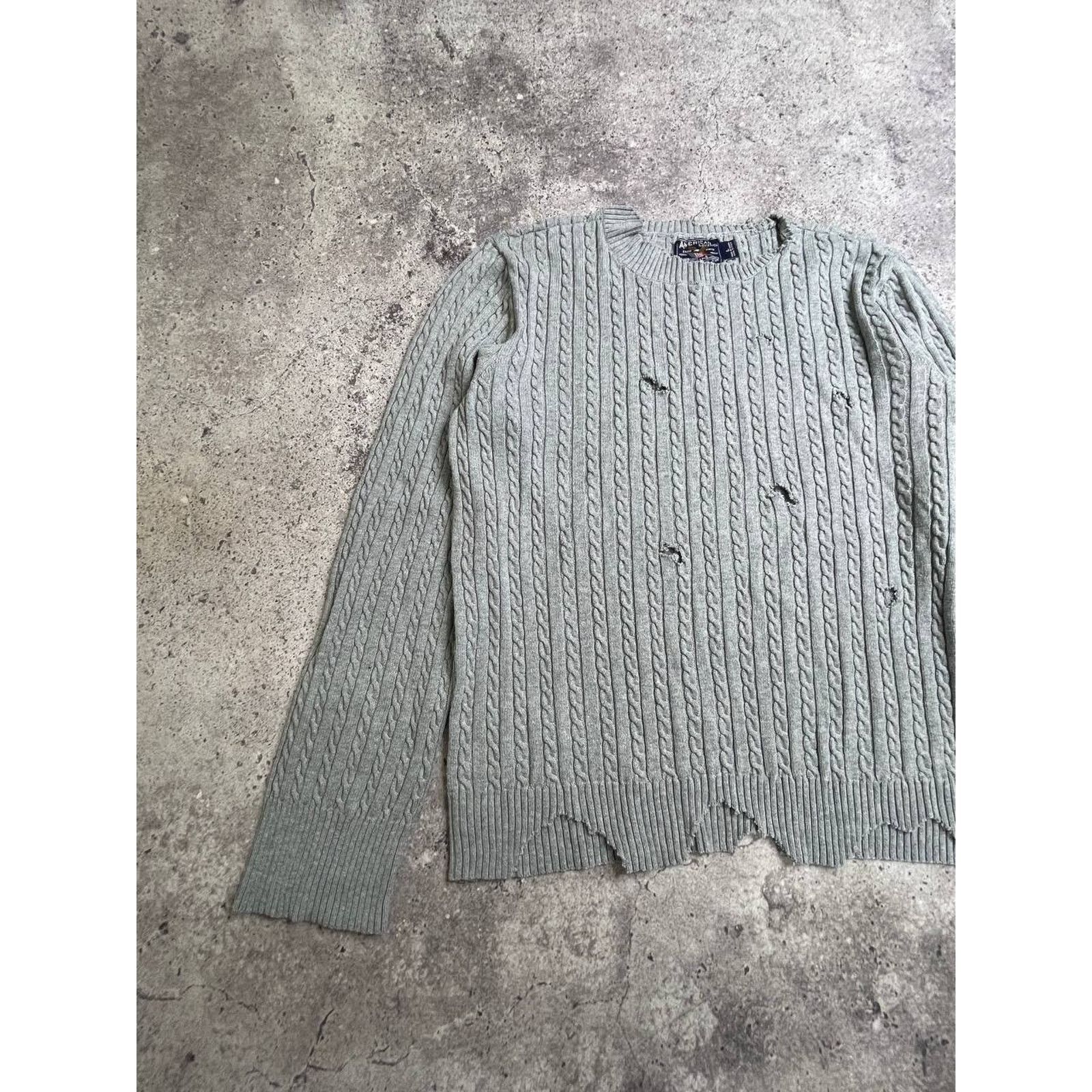 Vintage Vintage American Living Cable Knit Distressed Sweater Size M Size US M / EU 48-50 / 2 - 2 Thumbnail