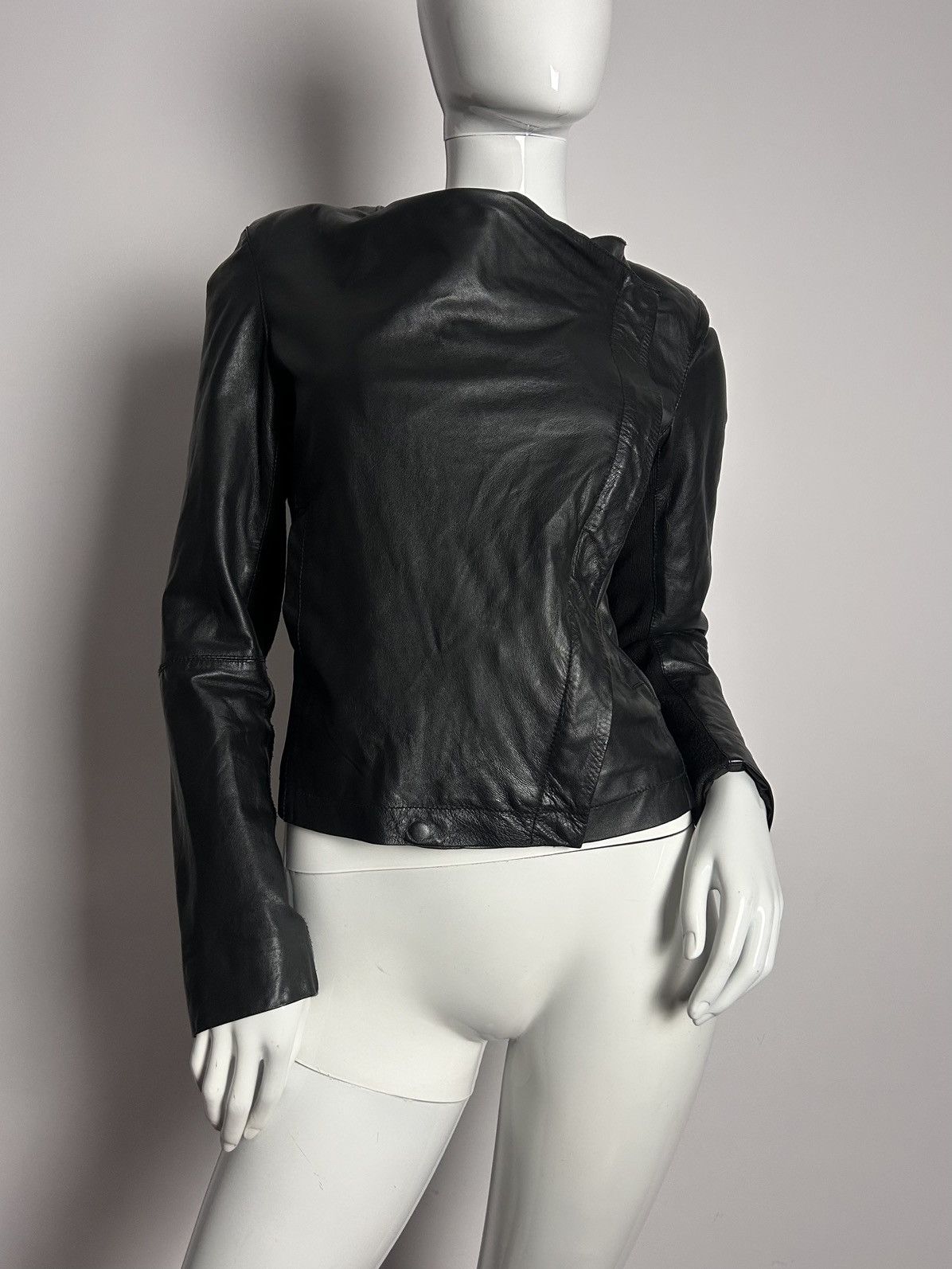 Other French designed leather vintage asymmetric jacket Size S / US 4 / IT 40 - 6 Thumbnail