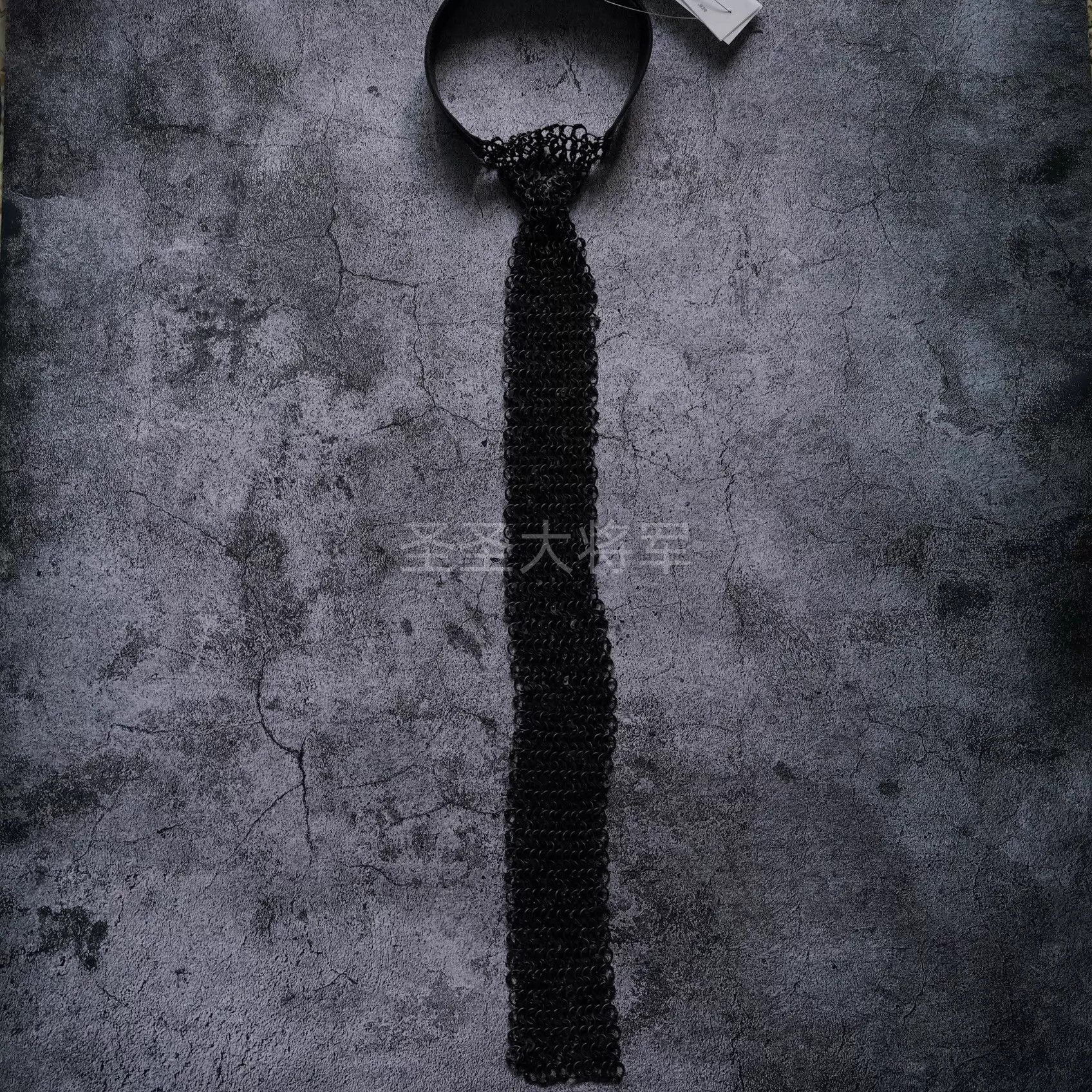 Deepti Deepti Black Horsehide Tie with Iron Ring (Adjustable) Size ONE SIZE - 6 Thumbnail
