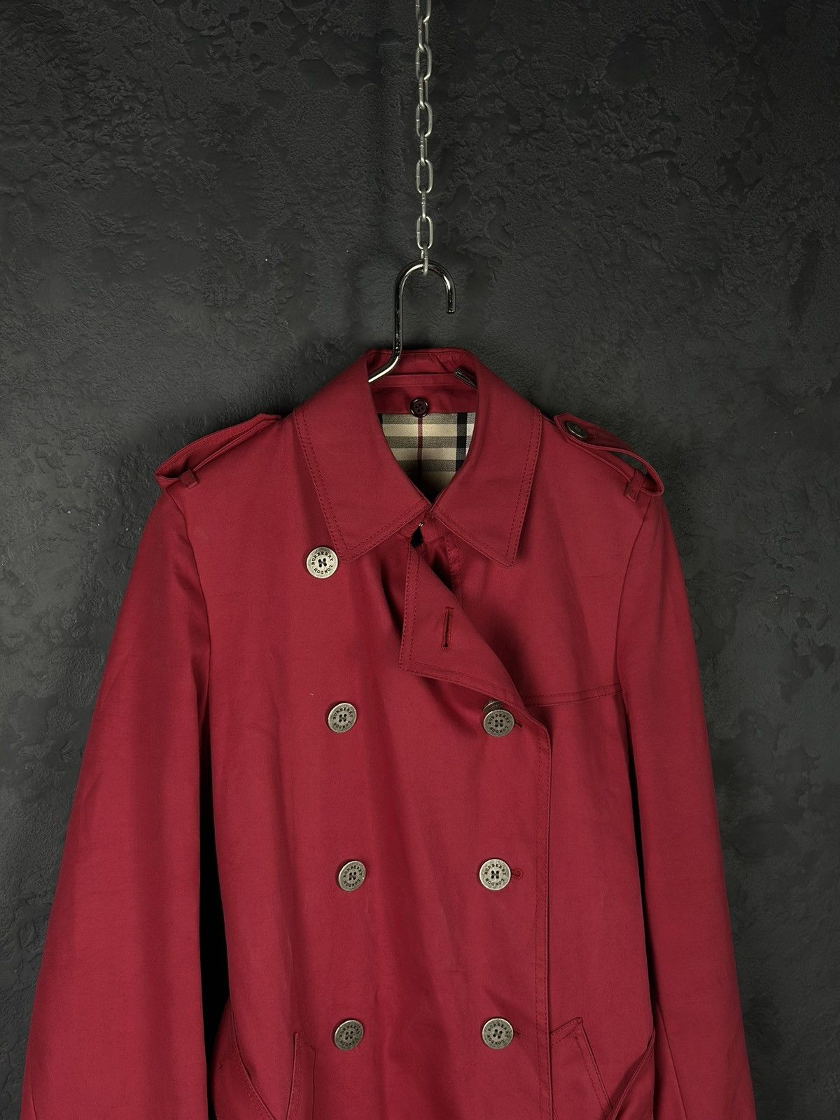 Burberry × Vintage Womens Burberry Vintage Trench Coat Jacket Wool Lining Size M / US 6-8 / IT 42-44 - 13 Thumbnail