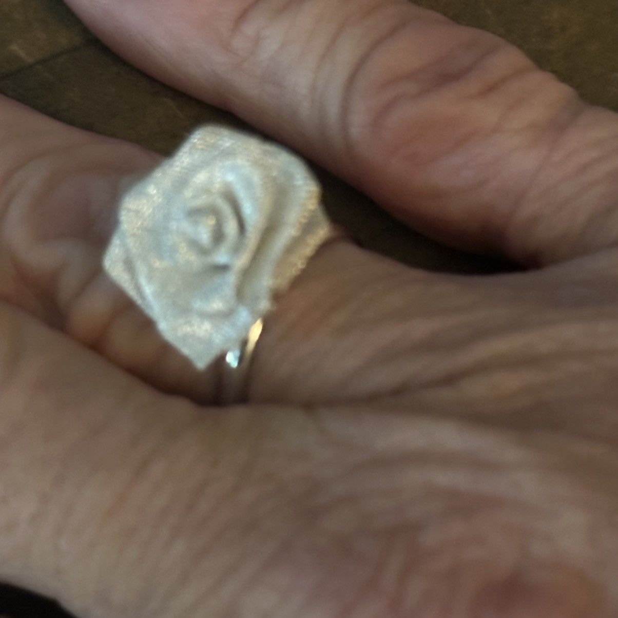 Vintage Vintage silver tone mesh rose ring Size ONE SIZE - 4 Thumbnail