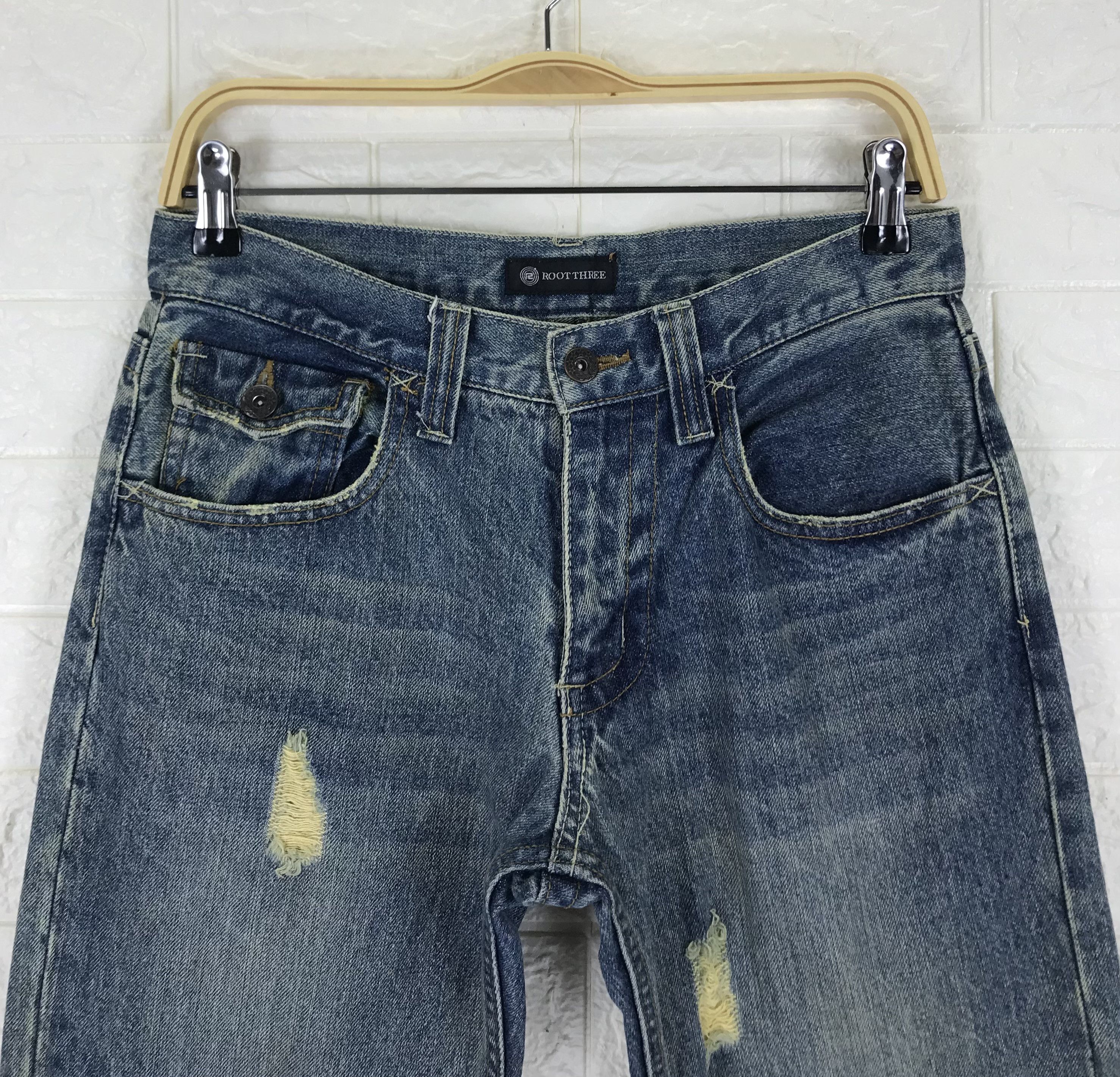 Vintage Vintage Root Three Blue Washed Jeans Size US 30 / EU 46 - 2 Thumbnail