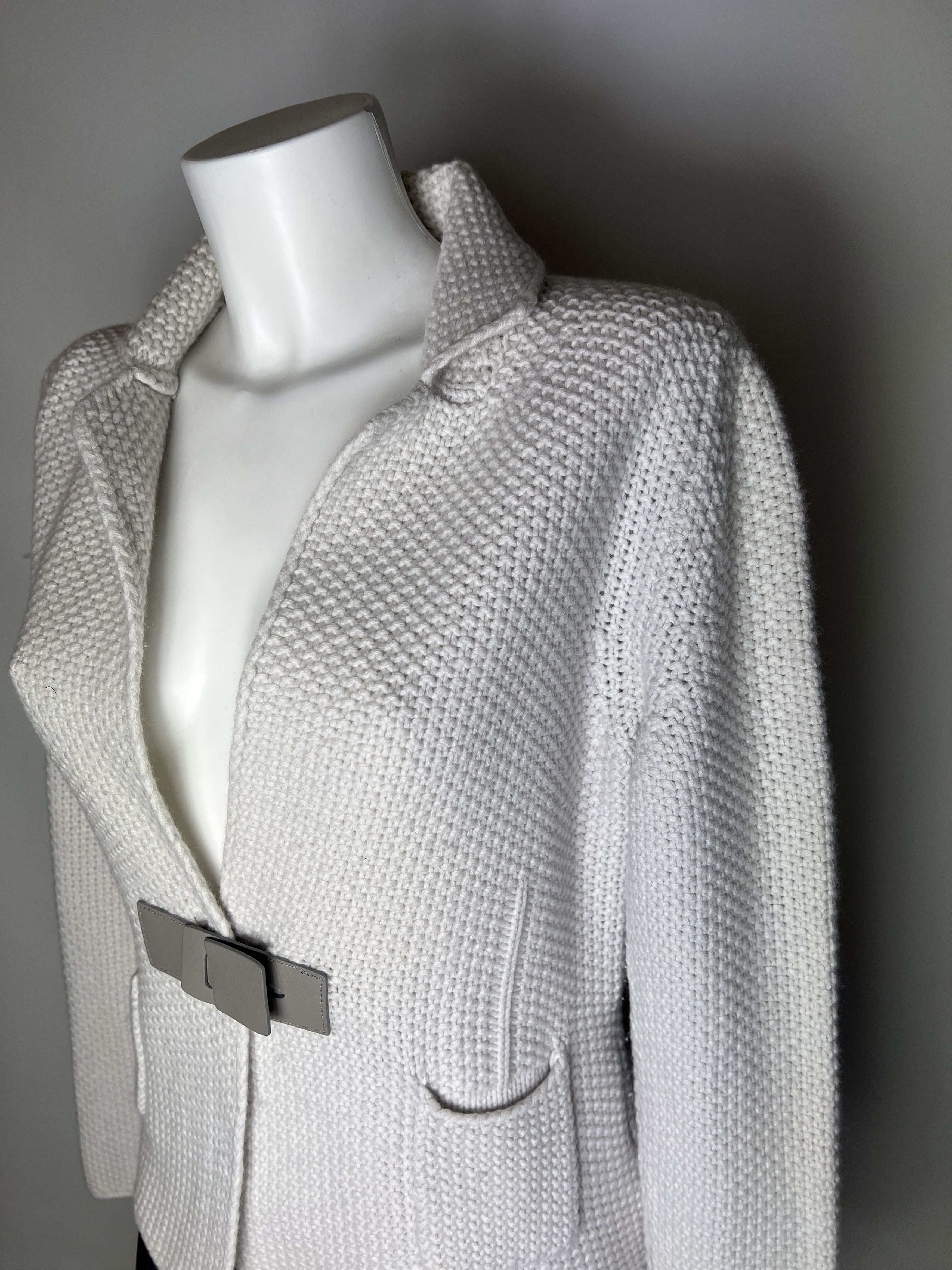 Fabiana Filippi Fabiana Filippi Women's Gray Wool Jacket Blazer Size L / US 10 / IT 46 - 9 Thumbnail
