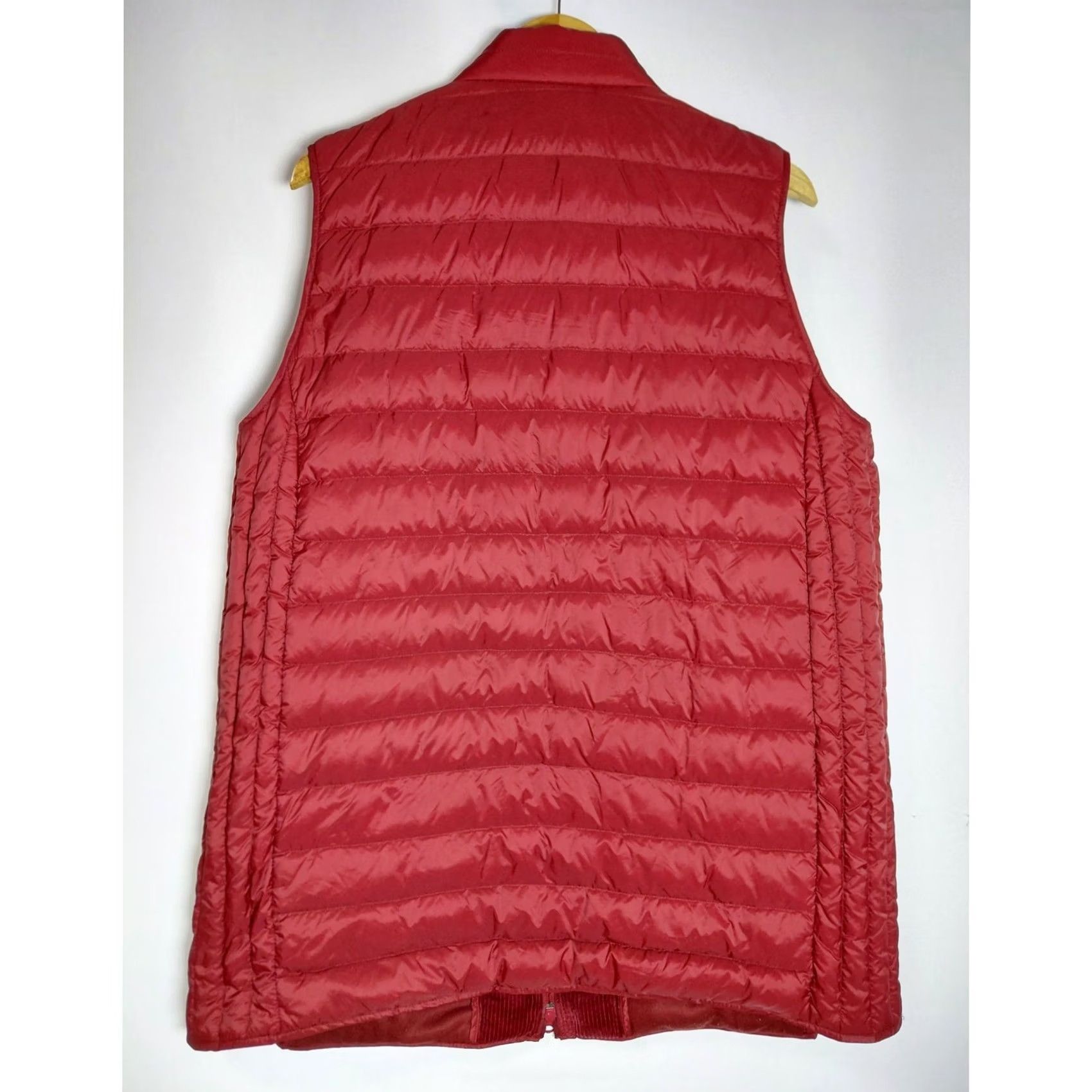 J. Jill J.Jill Down Puffer Vest Red Solid Nylon Women XL Vest Sleeveless Zip Lightweight Insulated Lined Casual Travel Winter Fall Basics Size XL / US 12-14 / IT 48-50 - 2 Thumbnail