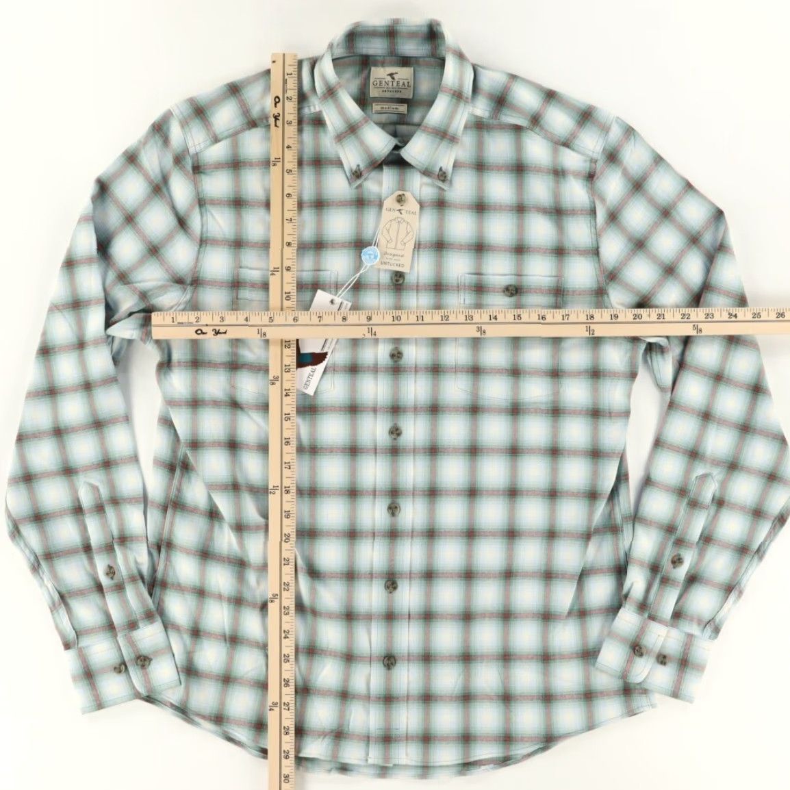 Olive Genteal Shirt Button Down Olive Men M Untucked Flannel Plaid Long Sleeve Regular Adult Mens Size US M / EU 48-50 / 2 - 3 Thumbnail