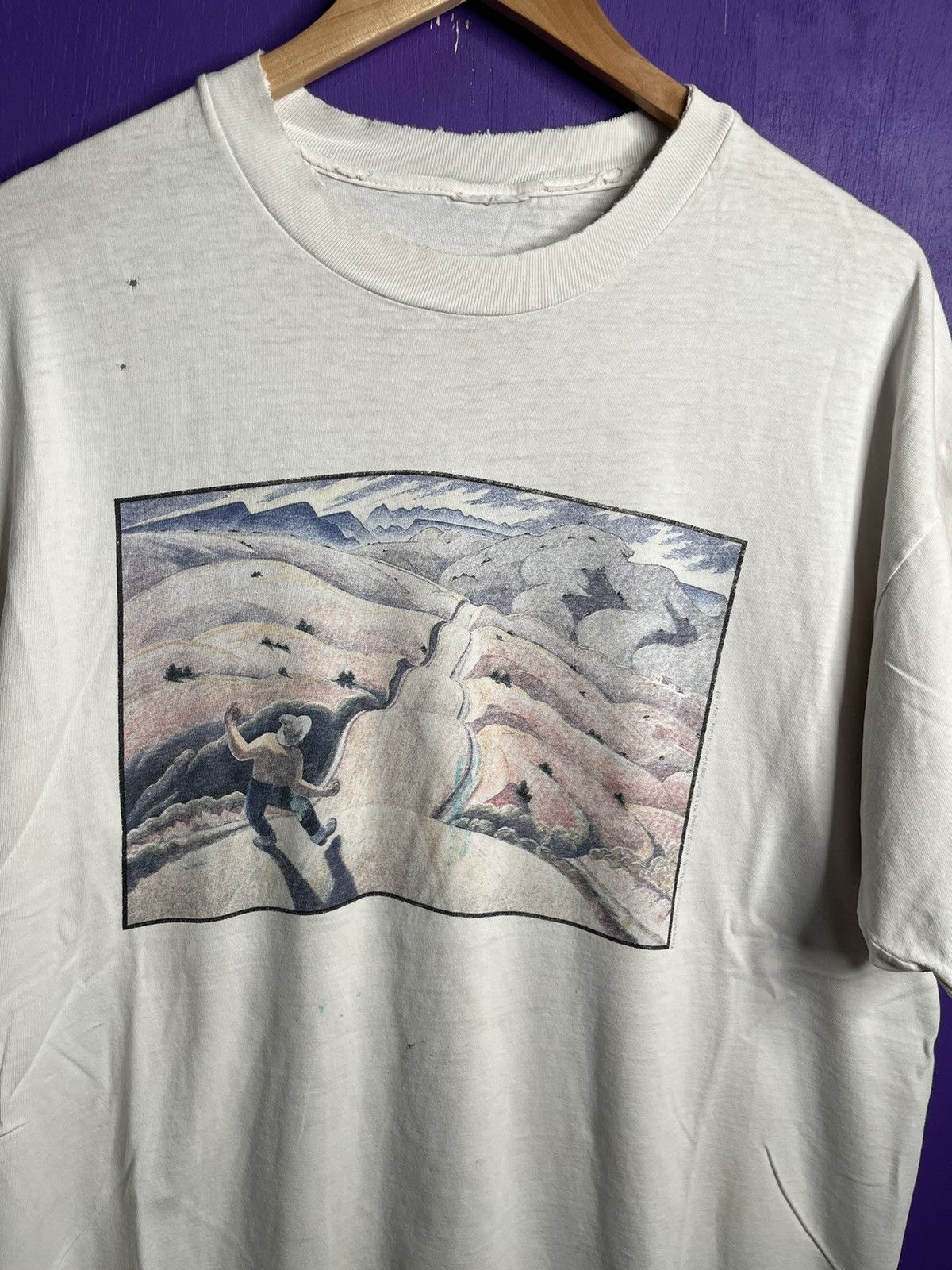 Vintage Vintage 90s Desert mountains road guy art t-shirt Size US XL / EU 56 / 4 - 3 Thumbnail