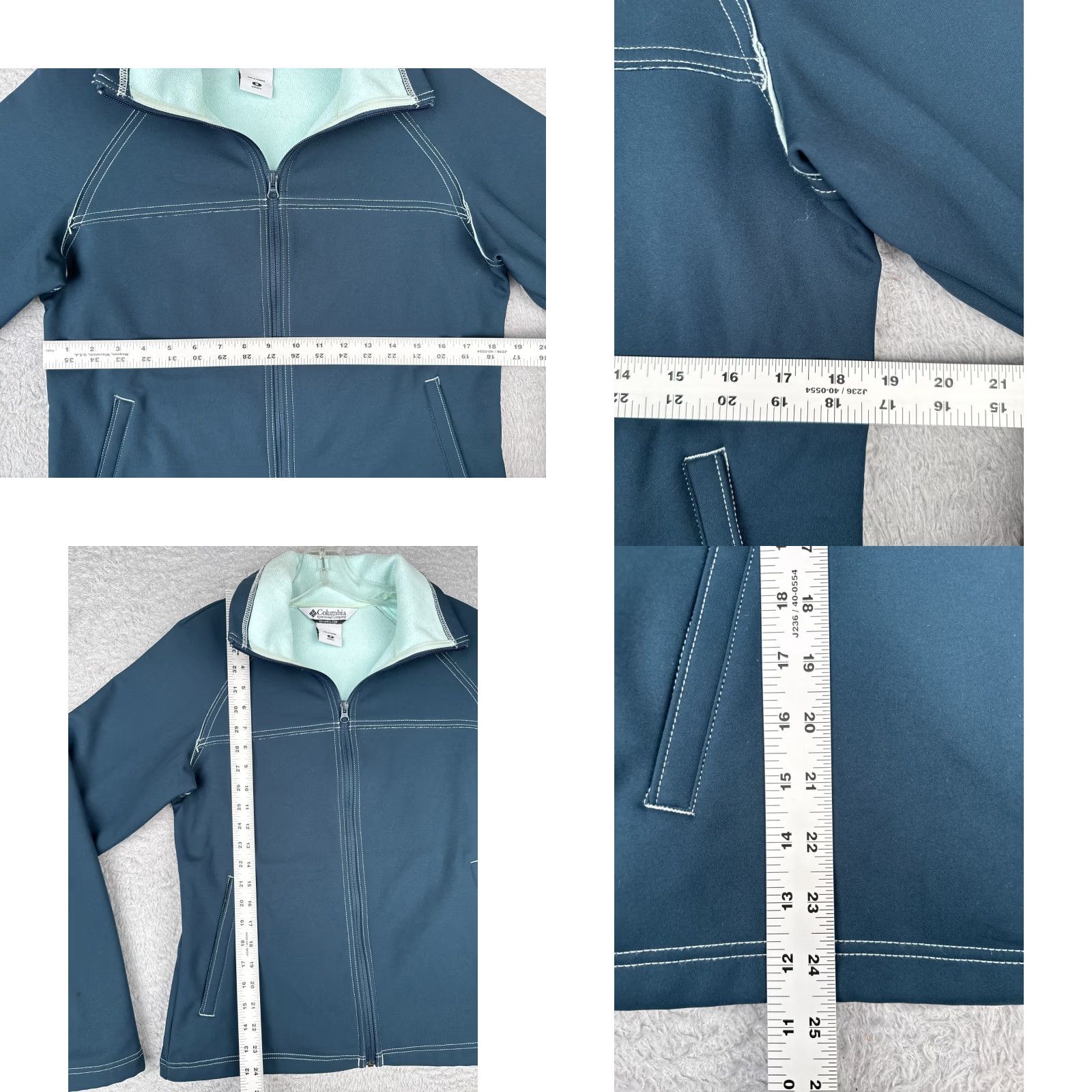Vintage Columbia Jacket Women M Blue Mock Neck Full Zip Fleece Lined Polyester Logo Outdoor 90s? Size M / US 6-8 / IT 42-44 - 8 Thumbnail