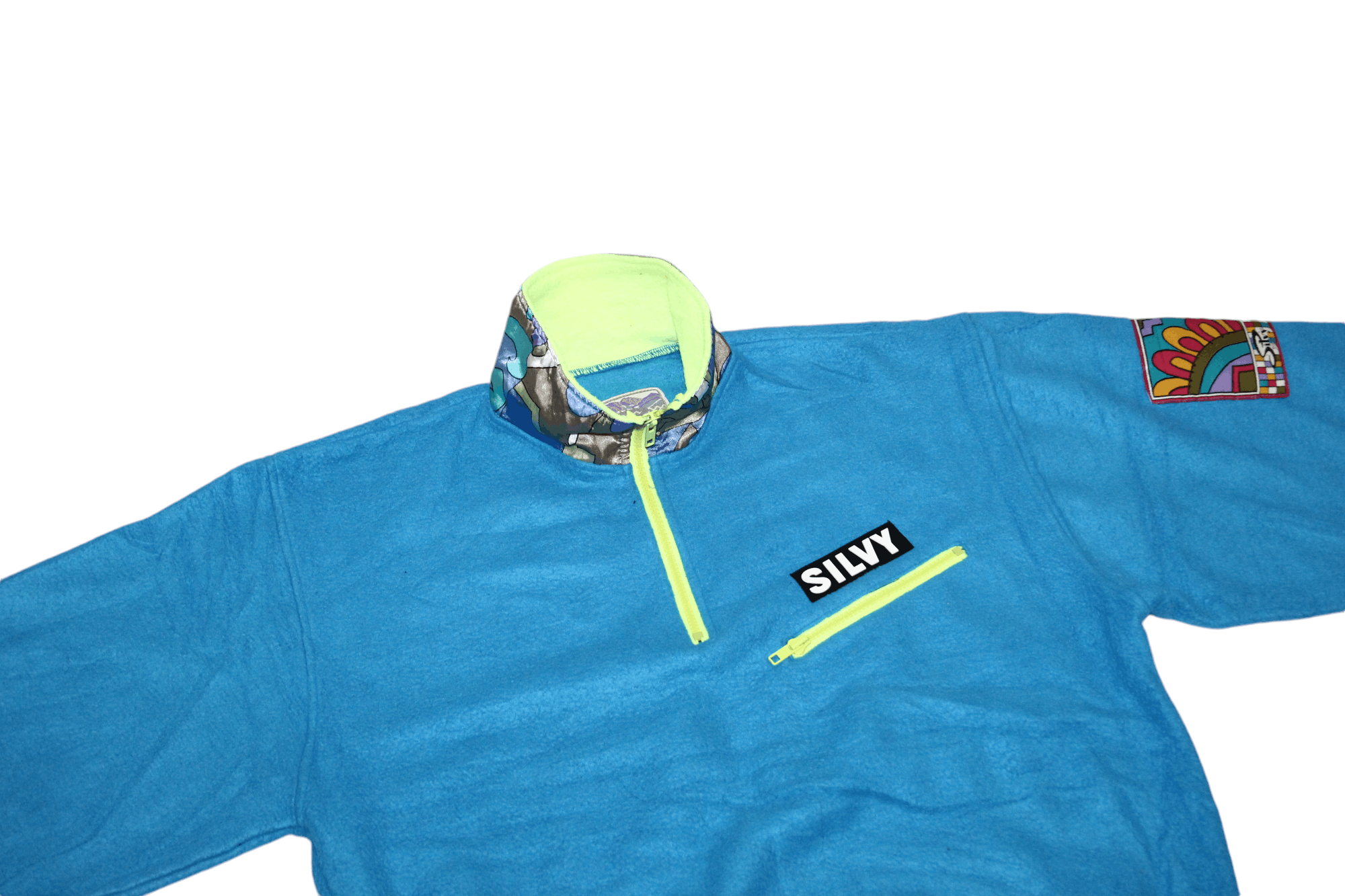 Japanese Brand VTG 80's Silvy Tricot Winter Jaspo 1/3 Zip Pullover Fleece Size US M / EU 48-50 / 2 - 2 Thumbnail