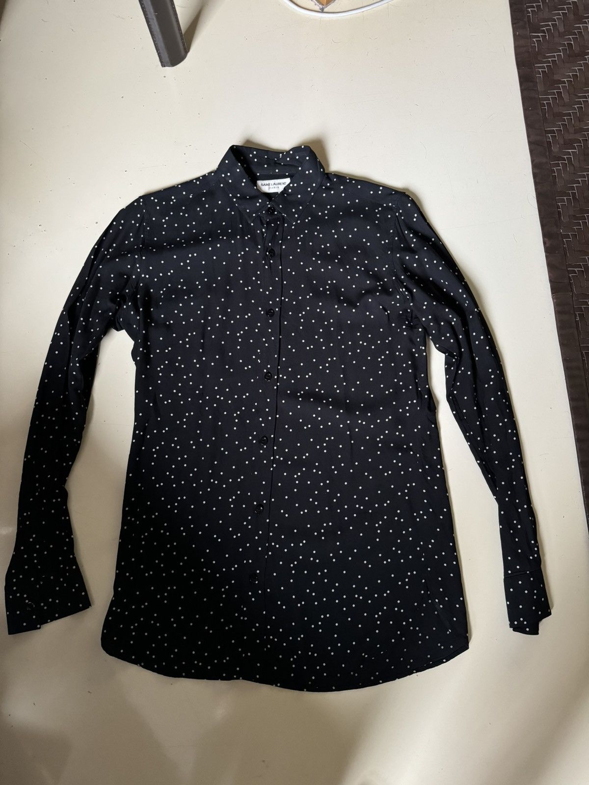 Saint Laurent Paris Saint Laurent Paris Hedi Slimane random dot shirt Size US M / EU 48-50 / 2 - 2 Thumbnail