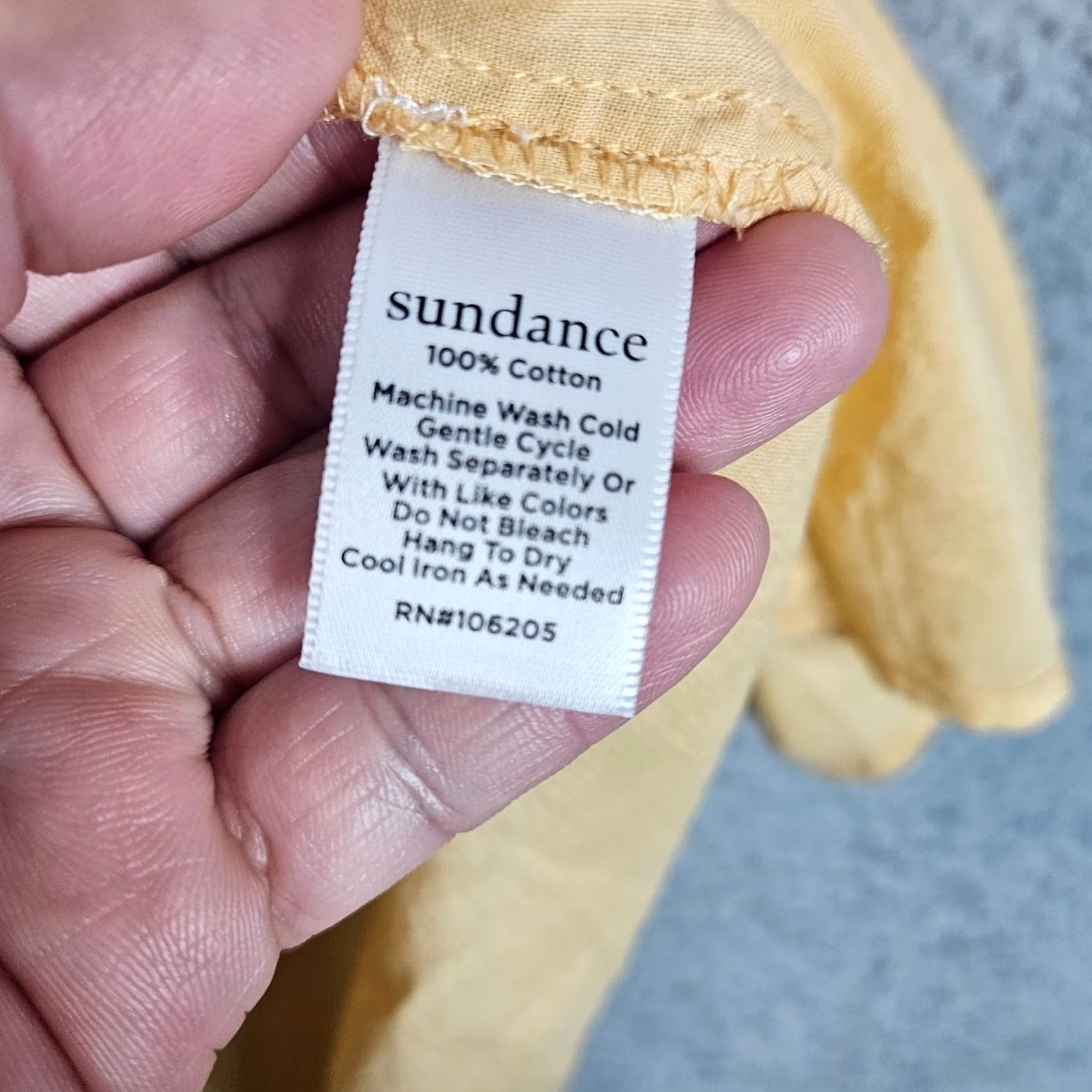 Vintage Sundance Blouse Shirt Women S Yellow Orange Cotton Blend V-Neck Short Sleeve Regular Fit All Seasons - Ladies Casual Everyday Tops Size S / US 4 / IT 40 - 5 Thumbnail