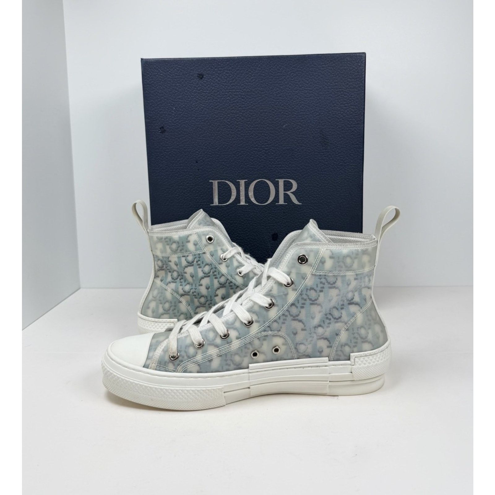 Dior Size 40EU/7US - Dior B23 High Dior White/Blue Size US 7 / EU 40 - 6 Thumbnail