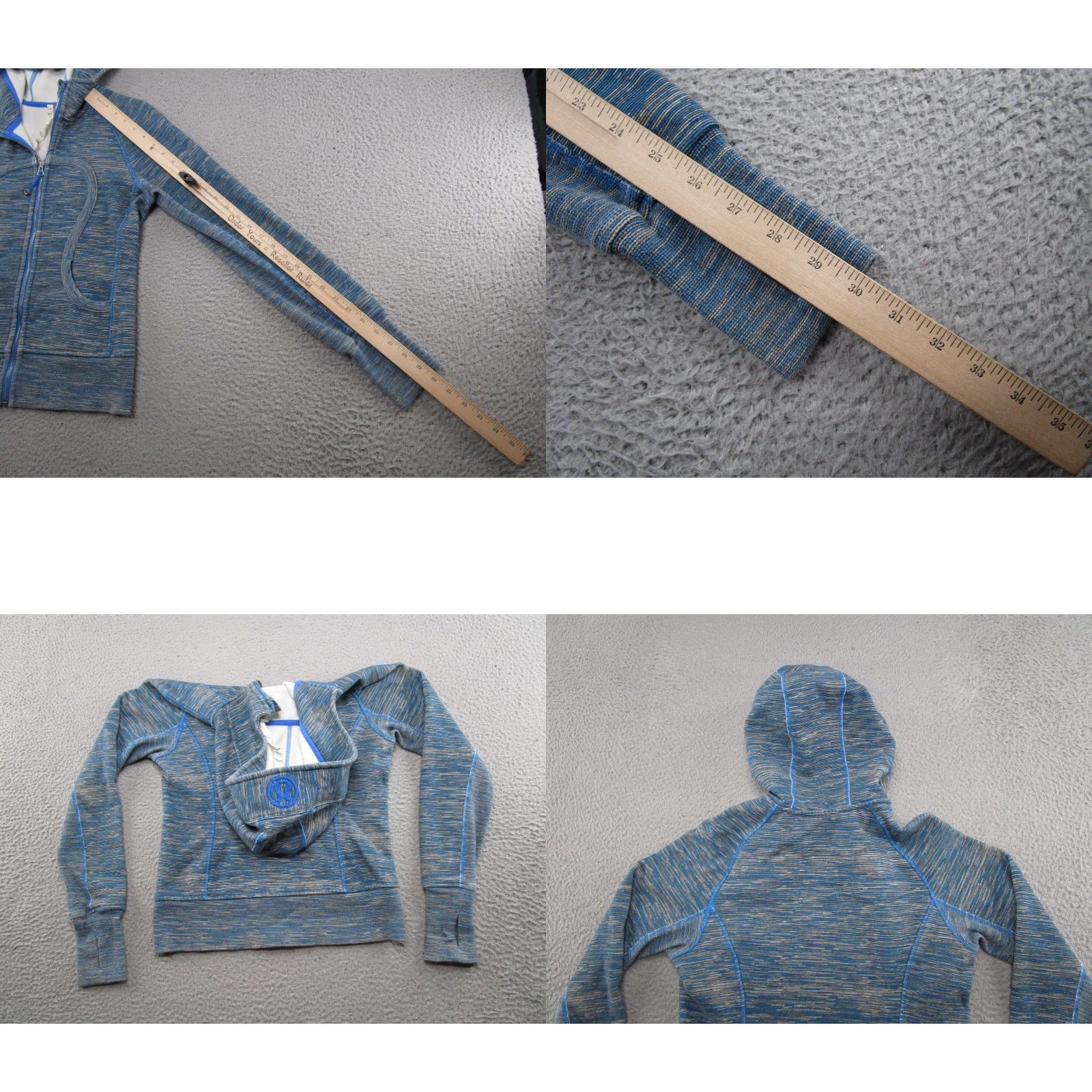 Lululemon VINTAGE Lululemon Scuba Blue Full Zip Up Hoodie Sweatshirt D1 Women's Size 6 Heavy Size M / US 6-8 / IT 42-44 - 8 Thumbnail