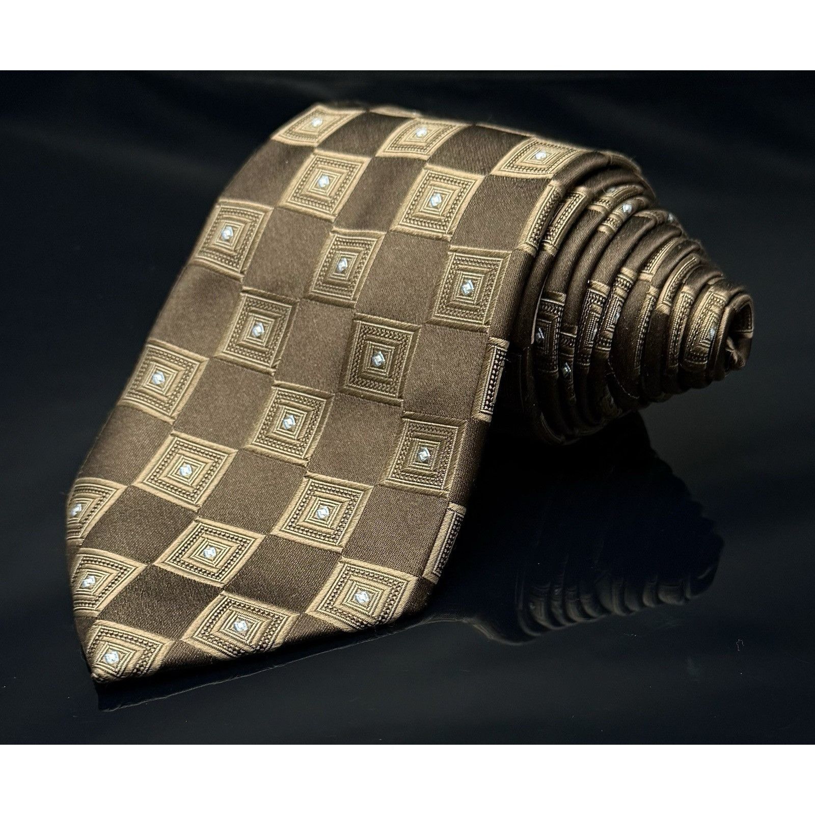 Donald Trump Donald Trump Signature Collection Neutral Brown Silk Necktie Size ONE SIZE - 5 Thumbnail