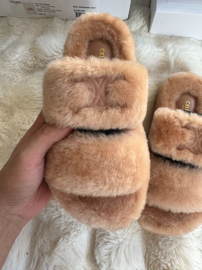 Celine Celine Arc de Triomphe Fur Slippers Size US 4.5 / IT 34.5 - 7 Thumbnail