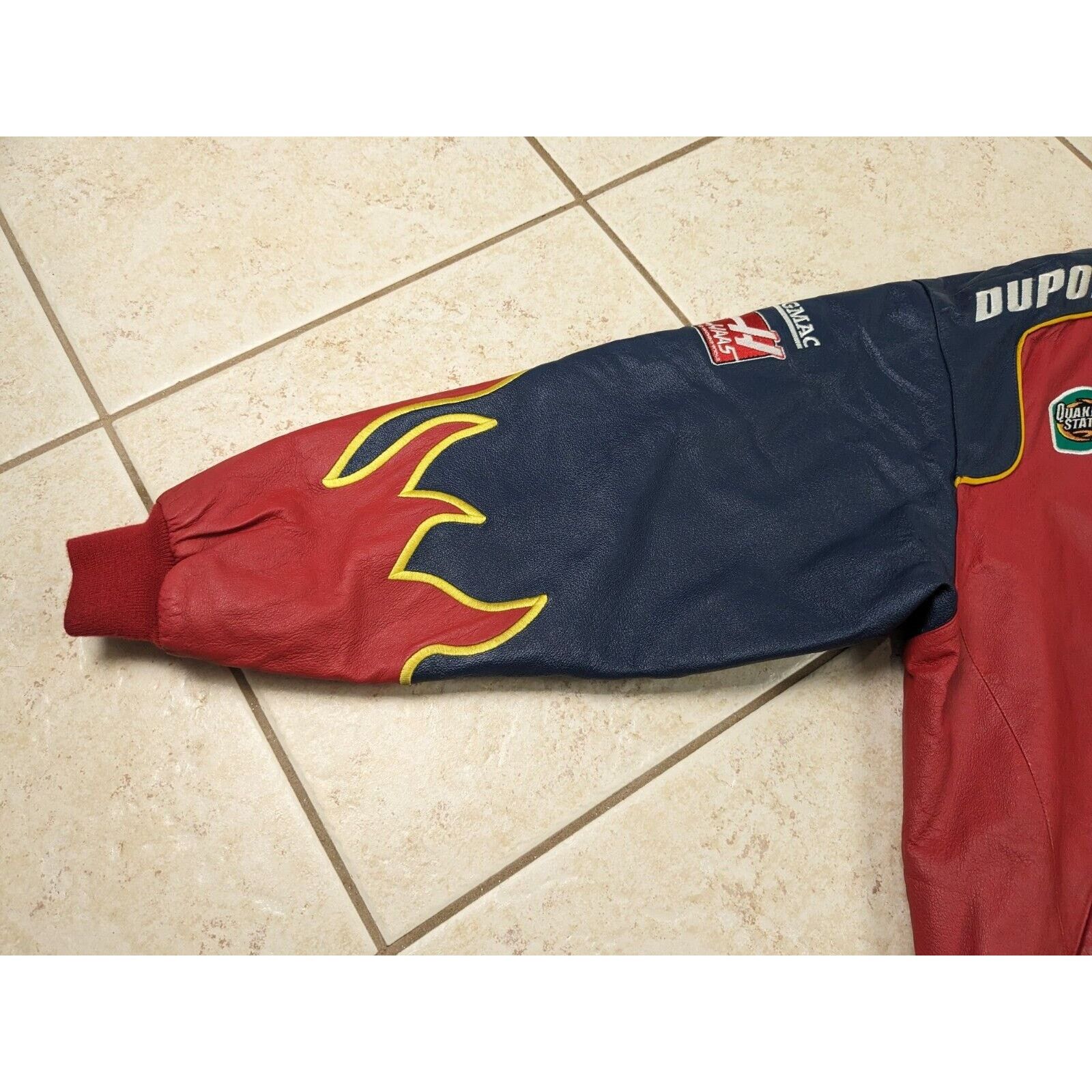 Chase Authentics Leather NASCAR Jacket Racing Dupont Winston Cup Jeff Gordon Size US XL / EU 56 / 4 - 9 Thumbnail