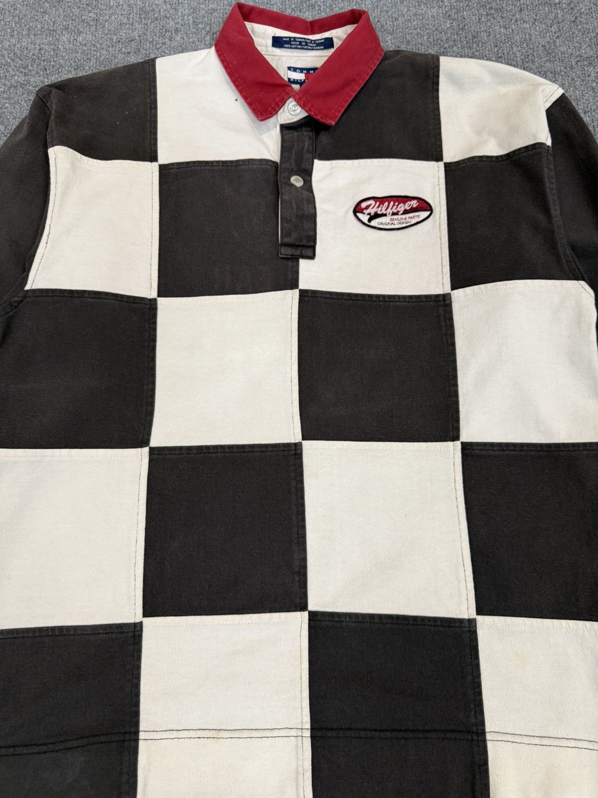 Tommy Hilfiger Vintage Tommy Hilfiger Checkered Rugby Distressed L Size US L / EU 52-54 / 3 - 2 Thumbnail