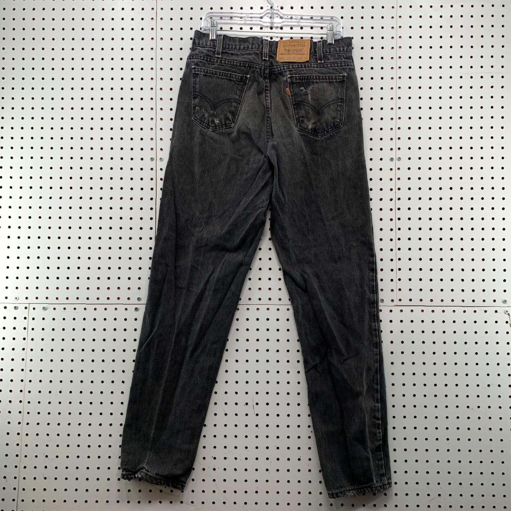Levi's VINTAGE Levi's 550 Jeans Mens 31x33 Black Denim 90s USA Tapered 5-Pocket Size US 31 - 2 Thumbnail