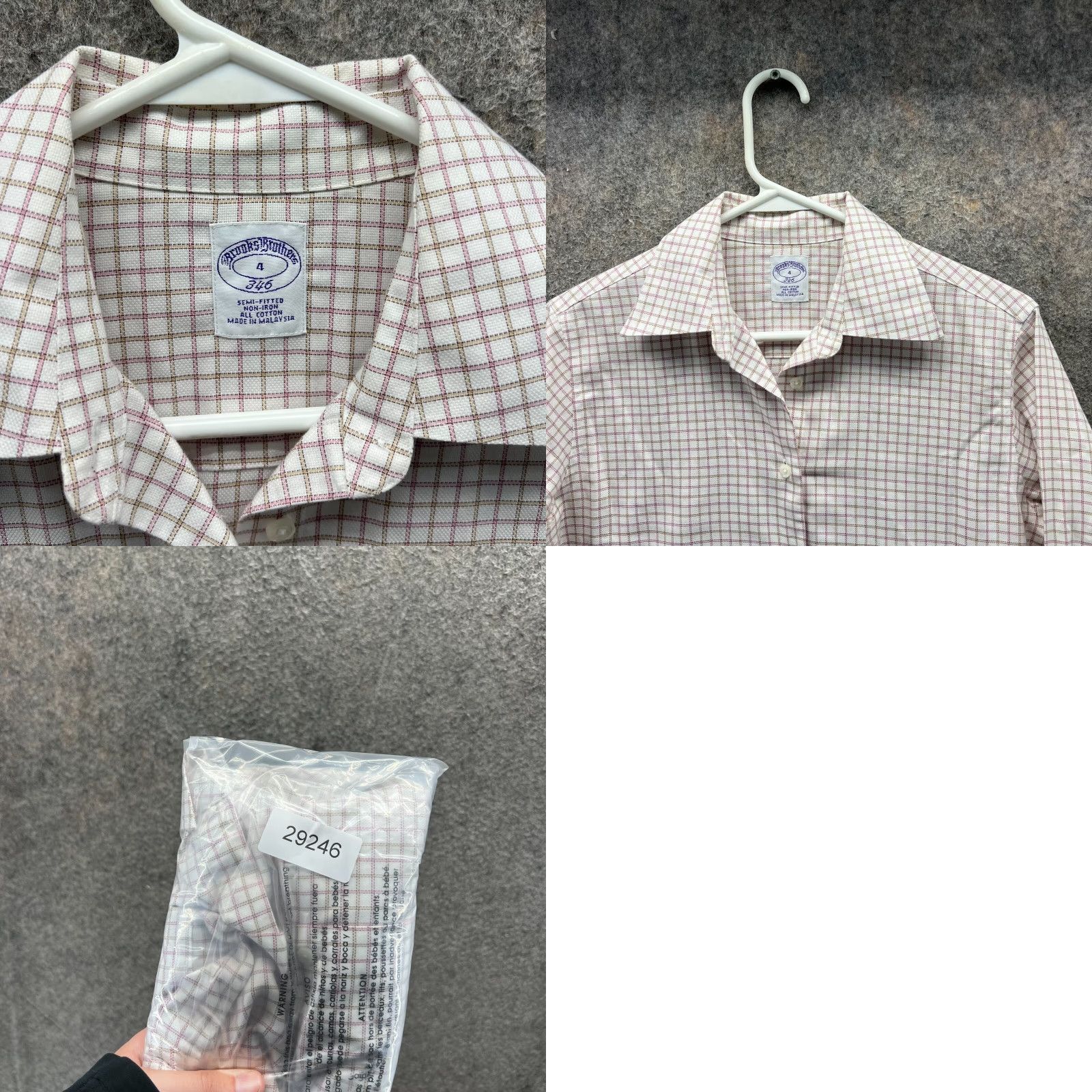 Brooks Brothers VINTAGE Brooks Brothers Shirt Womens 4 Beige Button Down 346 Semi Fitted Preppy Gingham Check Long Sleeve Collared Button-Up Womens Boys/Girls? Size S / US 4 / IT 40 - 8 Thumbnail