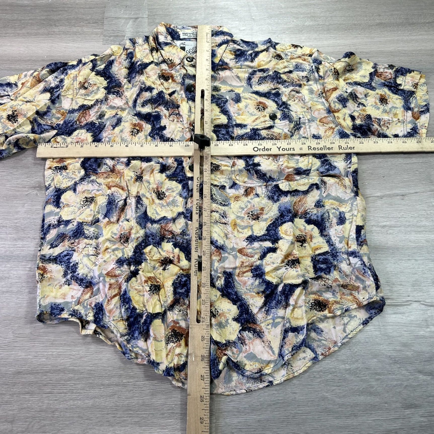 Vintage VINTAGE Goouch Shirt Mens M Beige Blue Floral Button Up Rayon Hawaiian Size US M / EU 48-50 / 2 - 4 Thumbnail