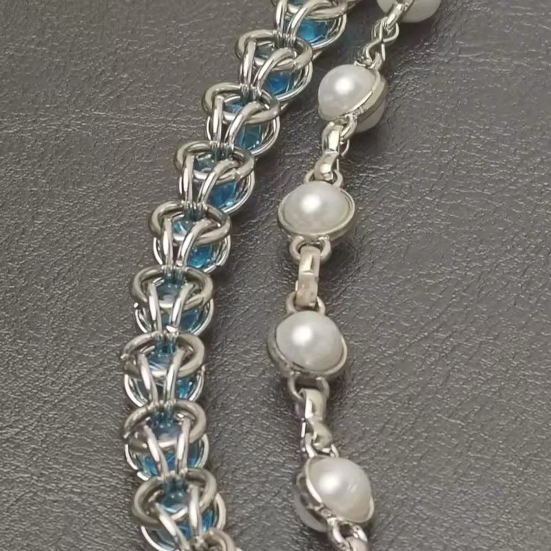 Japanese Brand × Jewelry 2 layer Natural Echo Blue Pearl WalletChain 🩵 Size ONE SIZE - 6 Thumbnail