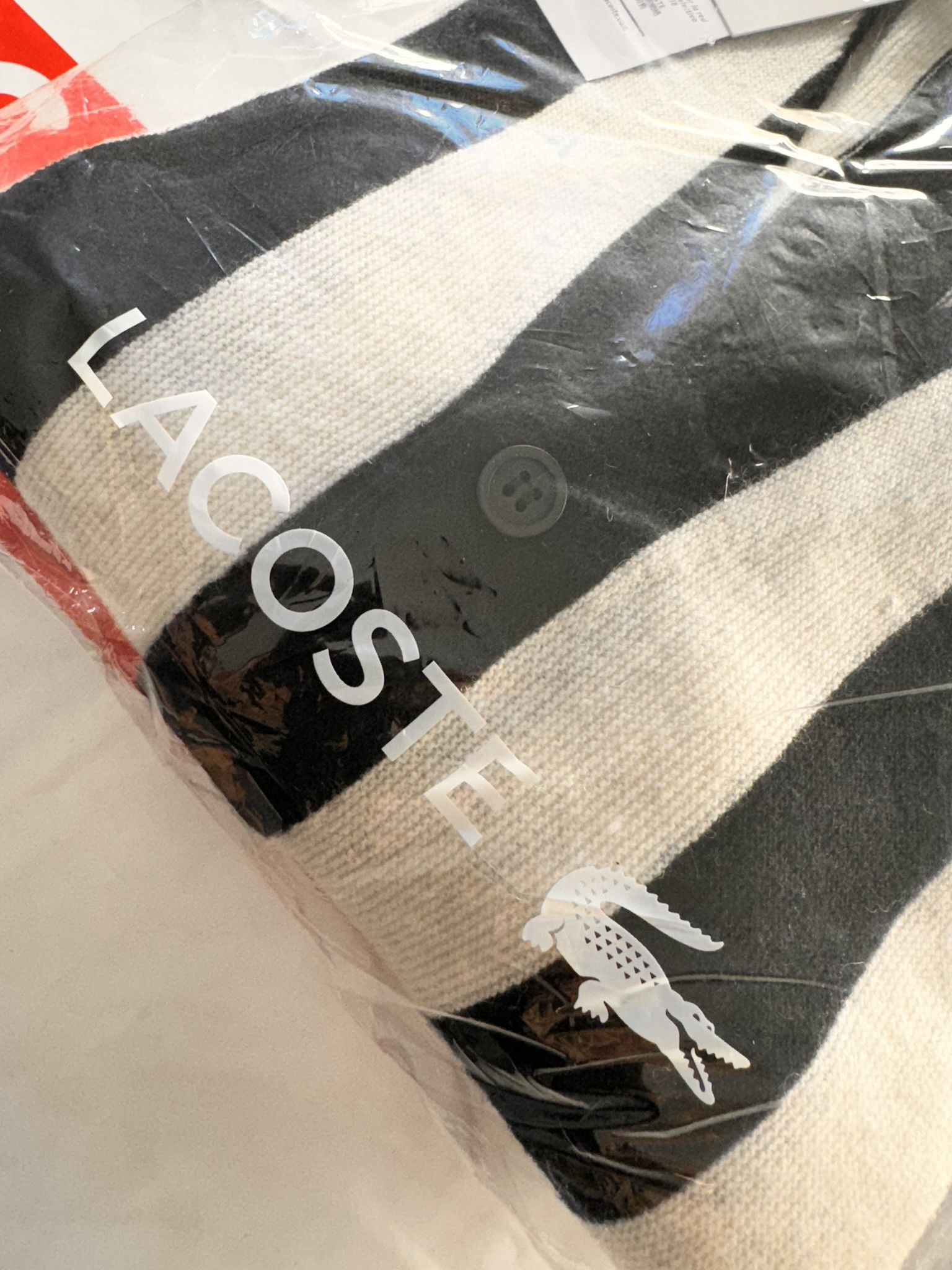 Lacoste × Supreme Supreme LACOSTE Stripe Cardigan Black Large