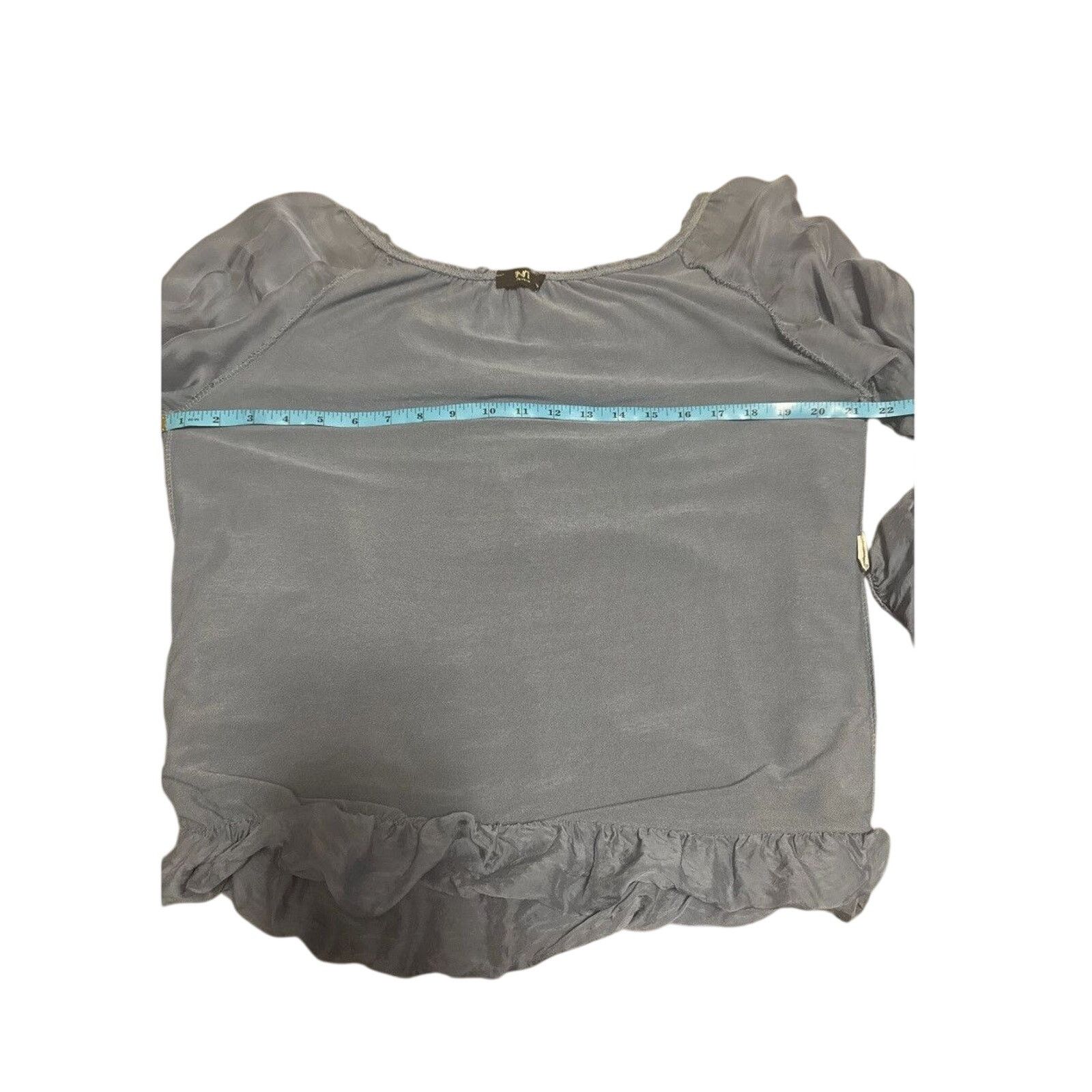 Other Blue Silk Long Sleeve Top with Pearlized Buttons Size L / US 10 / IT 46 - 10 Thumbnail