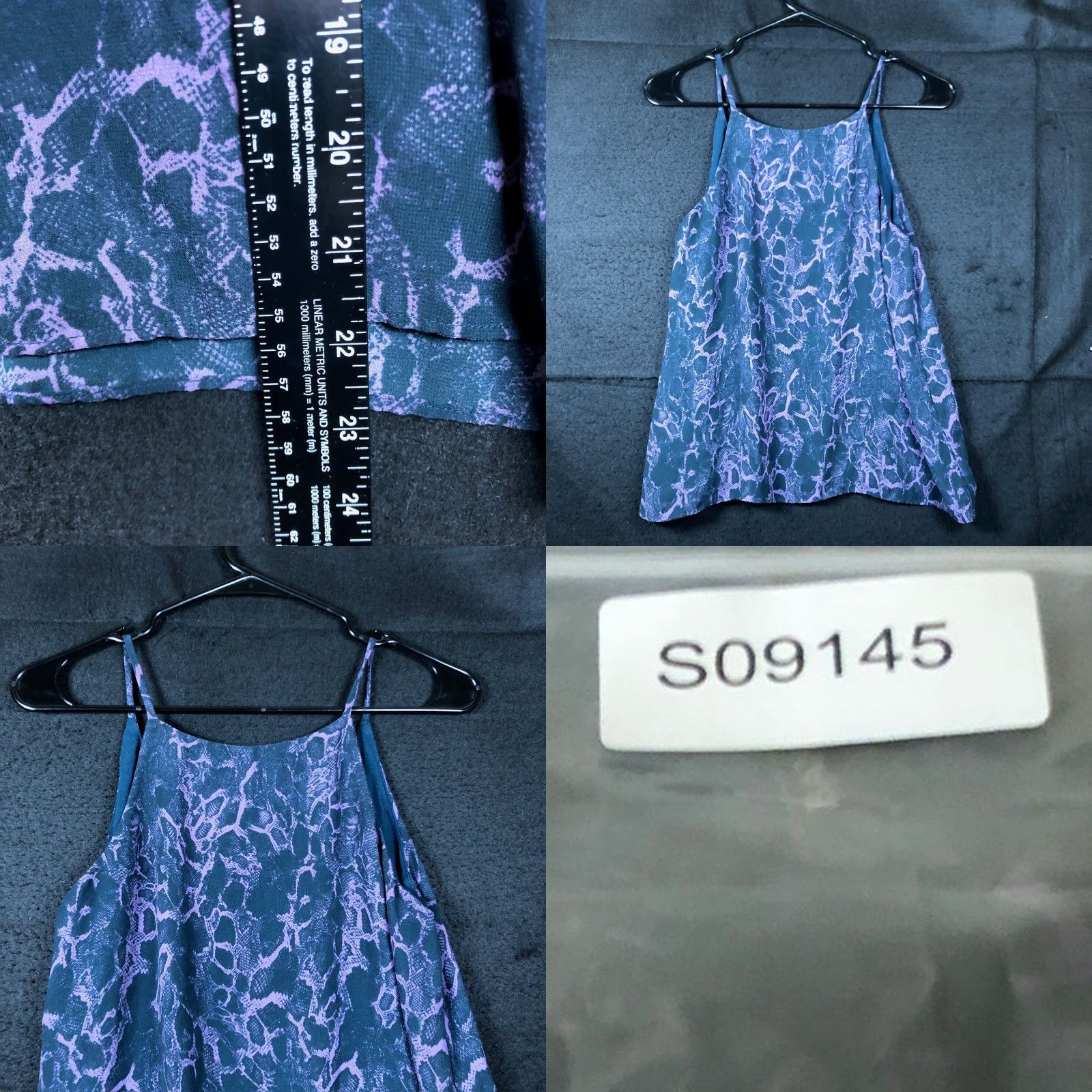 Banana Republic VINTAGE Banana Republic Womens Blouse Purple Blue Snake Print Lined Petite Sleeveless SP Tank V-Neck Spaghetti Women PS (Petites) Size S / US 4 / IT 40 - 8 Thumbnail