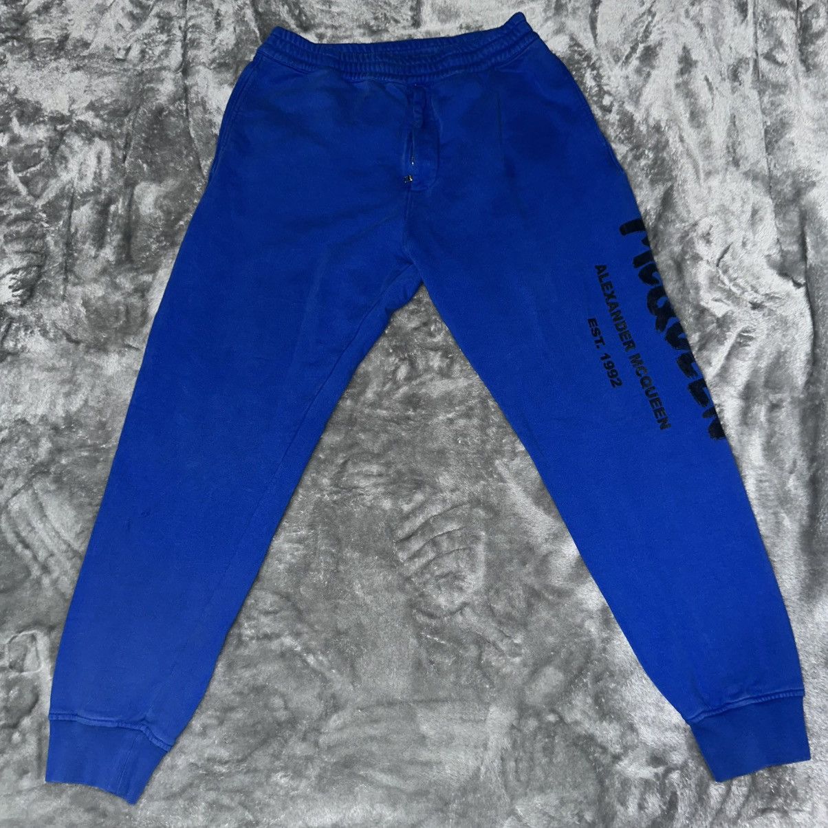Alexander McQueen Alexander McQueen Logo Sweatpants in Blue Size US 32 / EU 48 - 1 Thumbnail