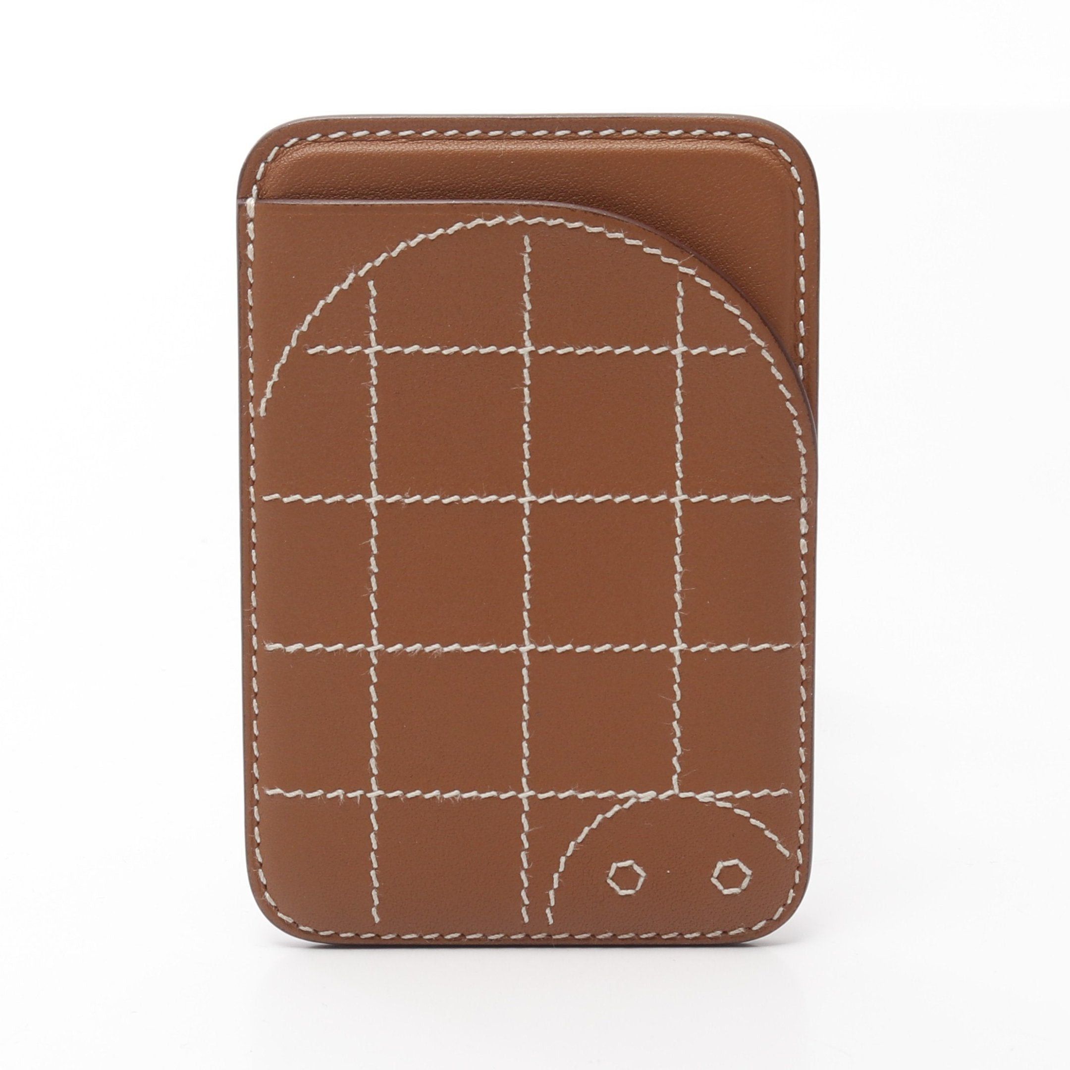 Hermes Hermes Magsafe Emman Tortoise Gold Card Case Veau Swift Brown Double Engraved Size ONE SIZE - 1 Thumbnail