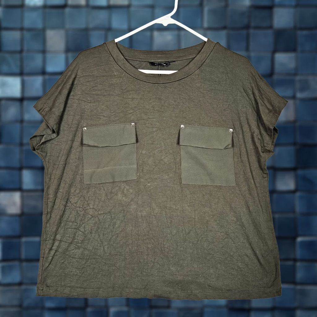 WARDROBE.NYC Wardrobe Women’s Olive Green Short Sleeve Pockets Tee Size M Size 32" / US 10 / IT 46 - 1 Thumbnail