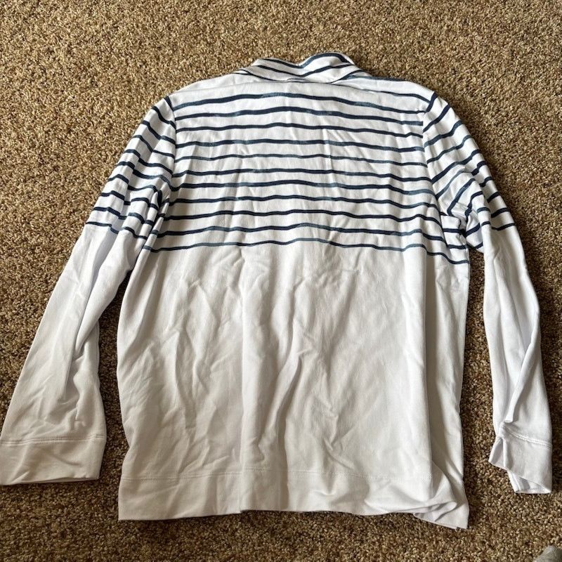 Talbots T by Talbots Sweatshirt Full Zip Long Sleeve White Blue XL Size XL / US 12-14 / IT 48-50 - 2 Thumbnail