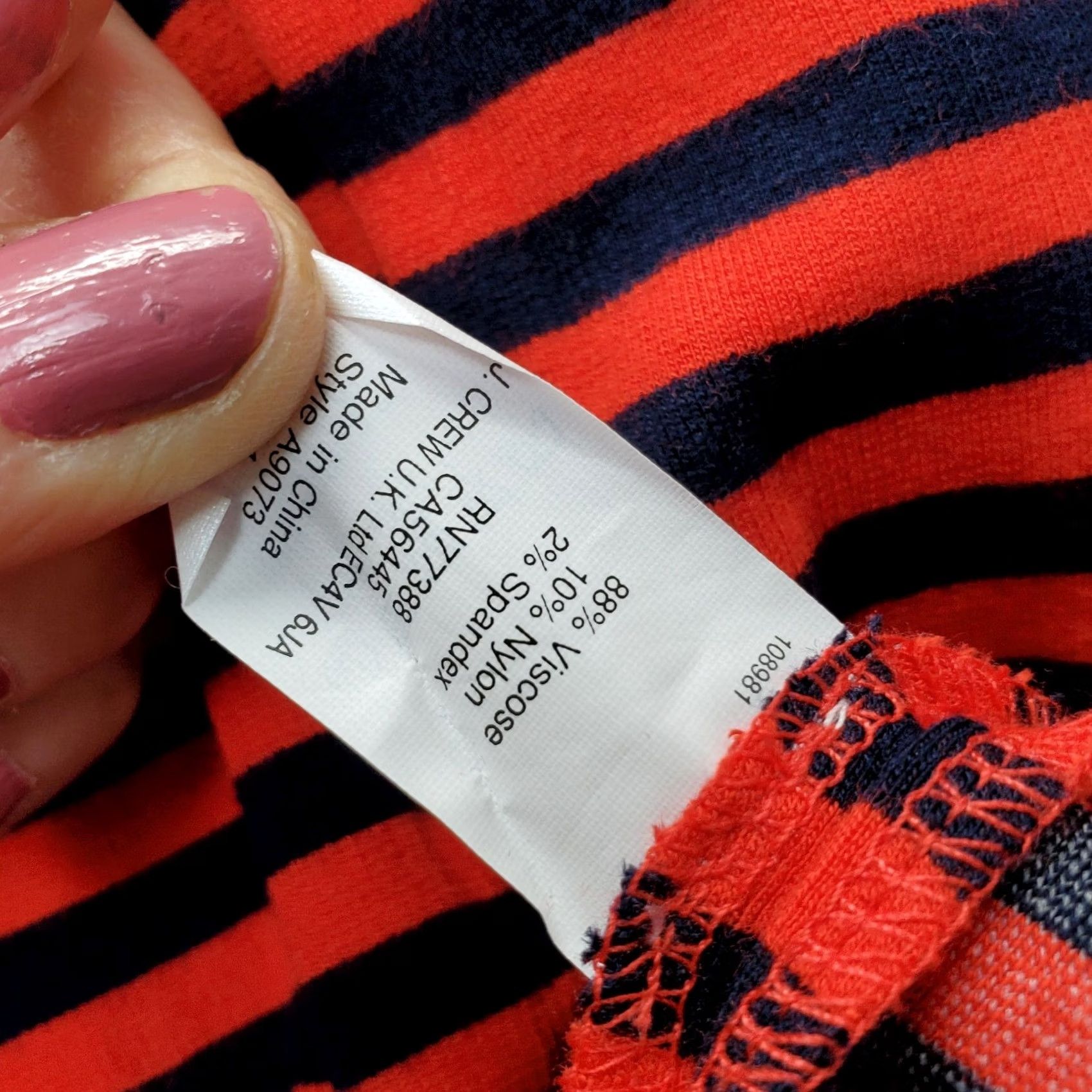 J.Crew J.CREW A Line Dress Womens XS Navy Red Striped Wide Strap Pleated Waist Back Zip Size XS / US 0-2 / IT 36-38 - 6 Thumbnail