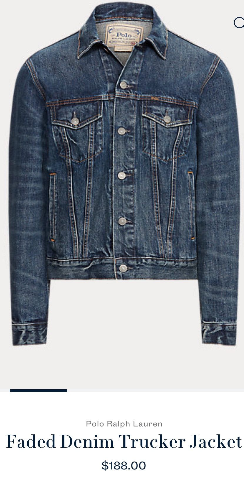 image of Polo Ralph Lauren Ralph Laurent Polo Denim Trucker Jacket in Blue Denim, Men's (Size Medium)