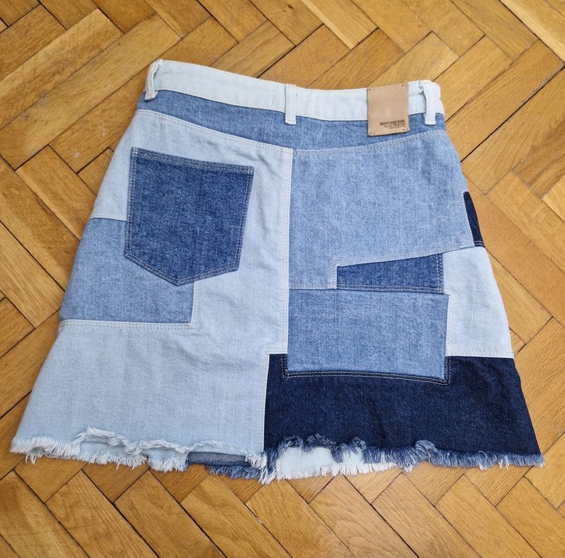 Japanese Brand × Vintage Vintage denim patchwork y2k mini skirt miss sixty Size 26" / US 2 / IT 38 - 2 Thumbnail
