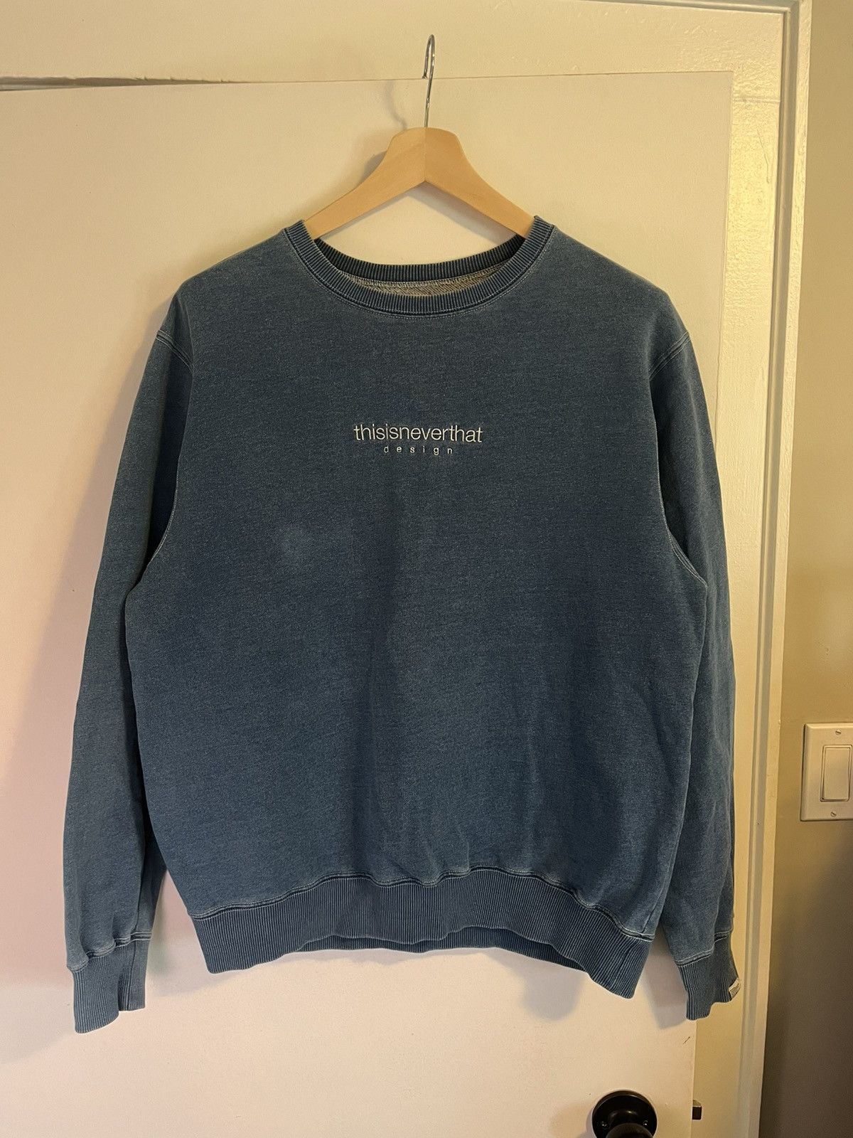 thisisneverthat Thisisneverthat Dyed Crewneck Sweatshirt Mid Blue Size US M / EU 48-50 / 2 - 1 Thumbnail
