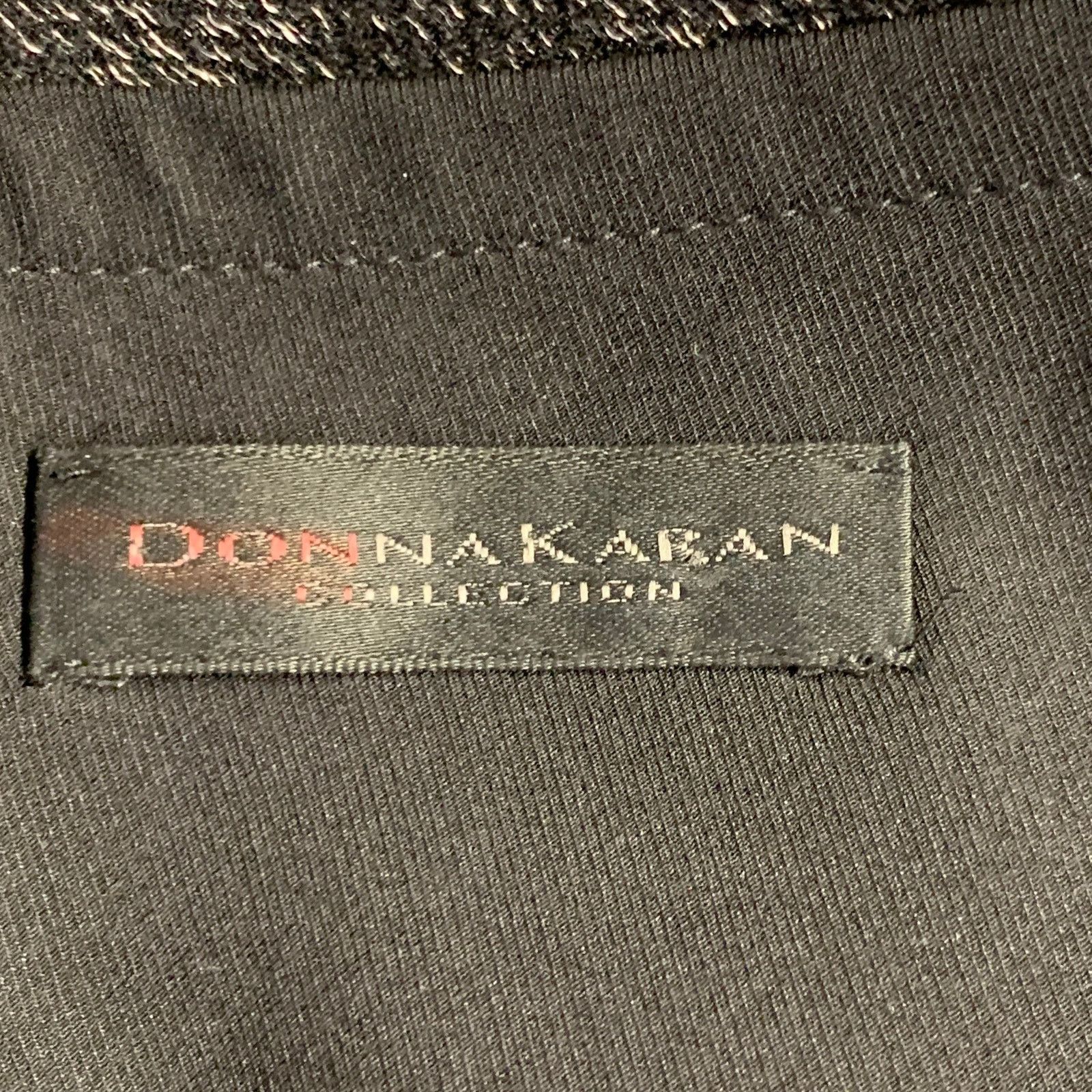 Donna Karan DONNA KARAN 10 Black Silver Wool Blend Pencil Midi Skirt Size 32" / US 10 / IT 46 - 3 Thumbnail