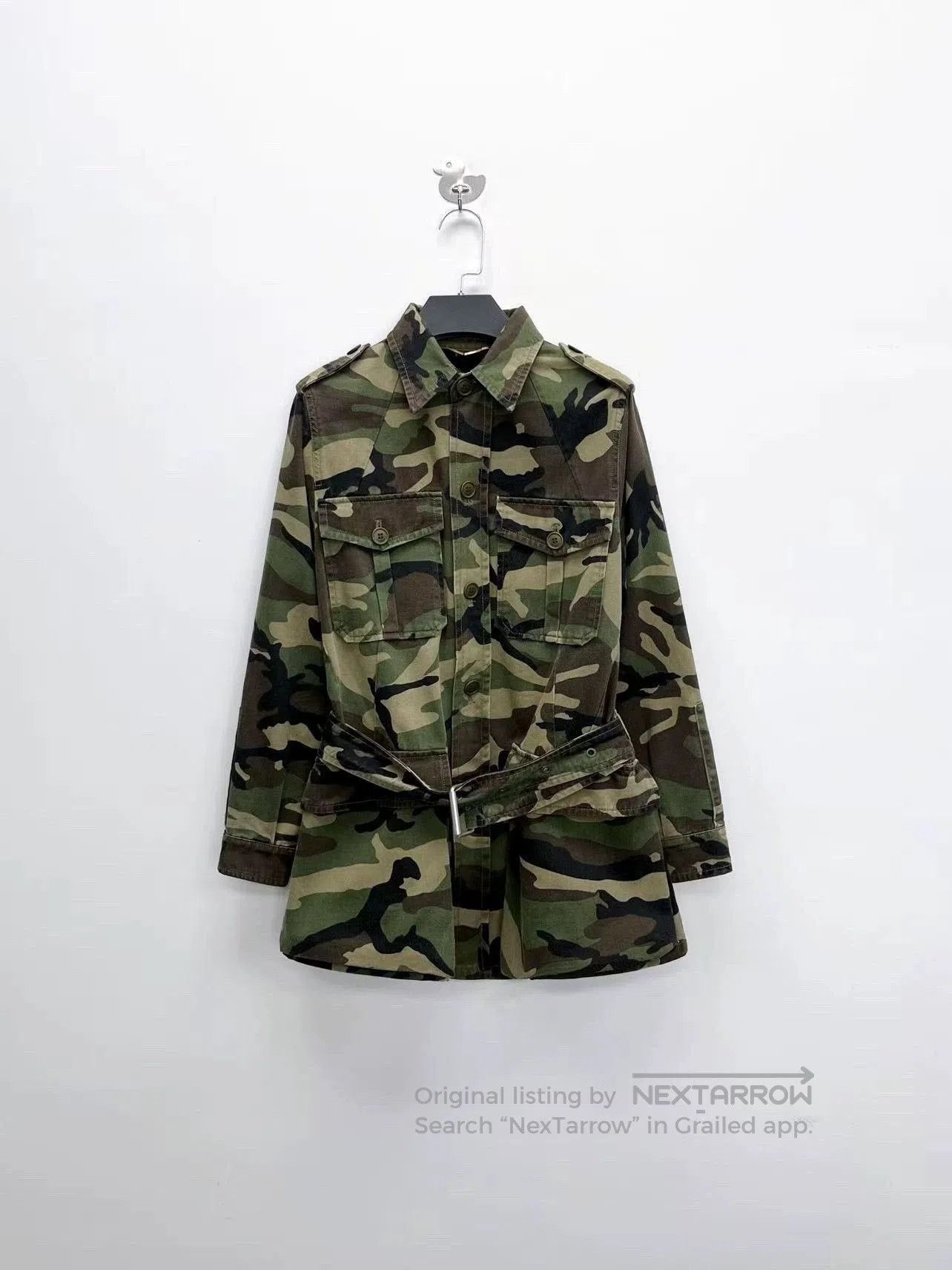 Saint Laurent Paris army green camouflage jacket with logo. Size US S / EU 44-46 / 1 - 1 Thumbnail