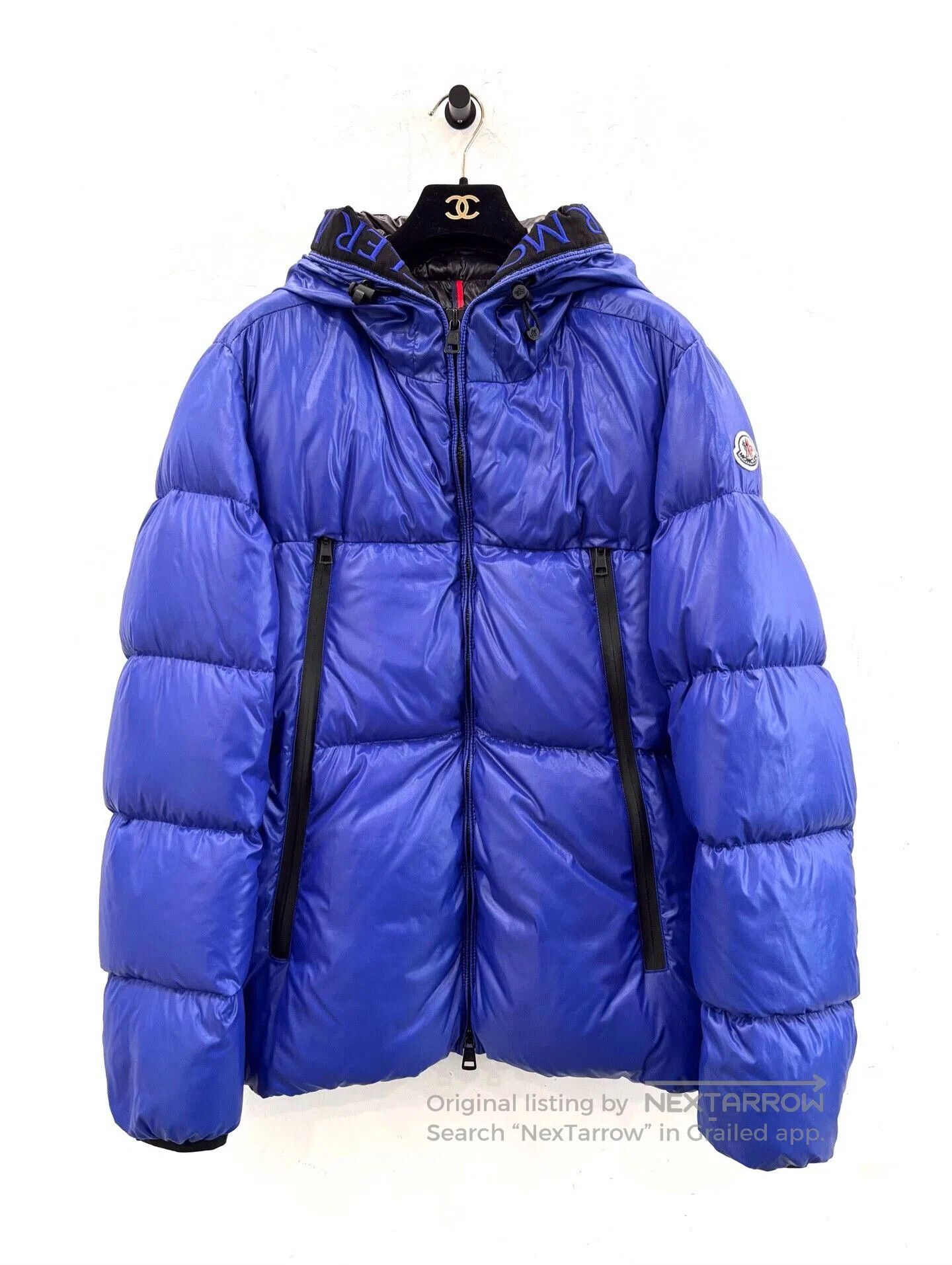 Moncler Moncler Men's Blue Embroidered Logo Down Jacket. Size US XXL / EU 58 / 5 - 1 Thumbnail