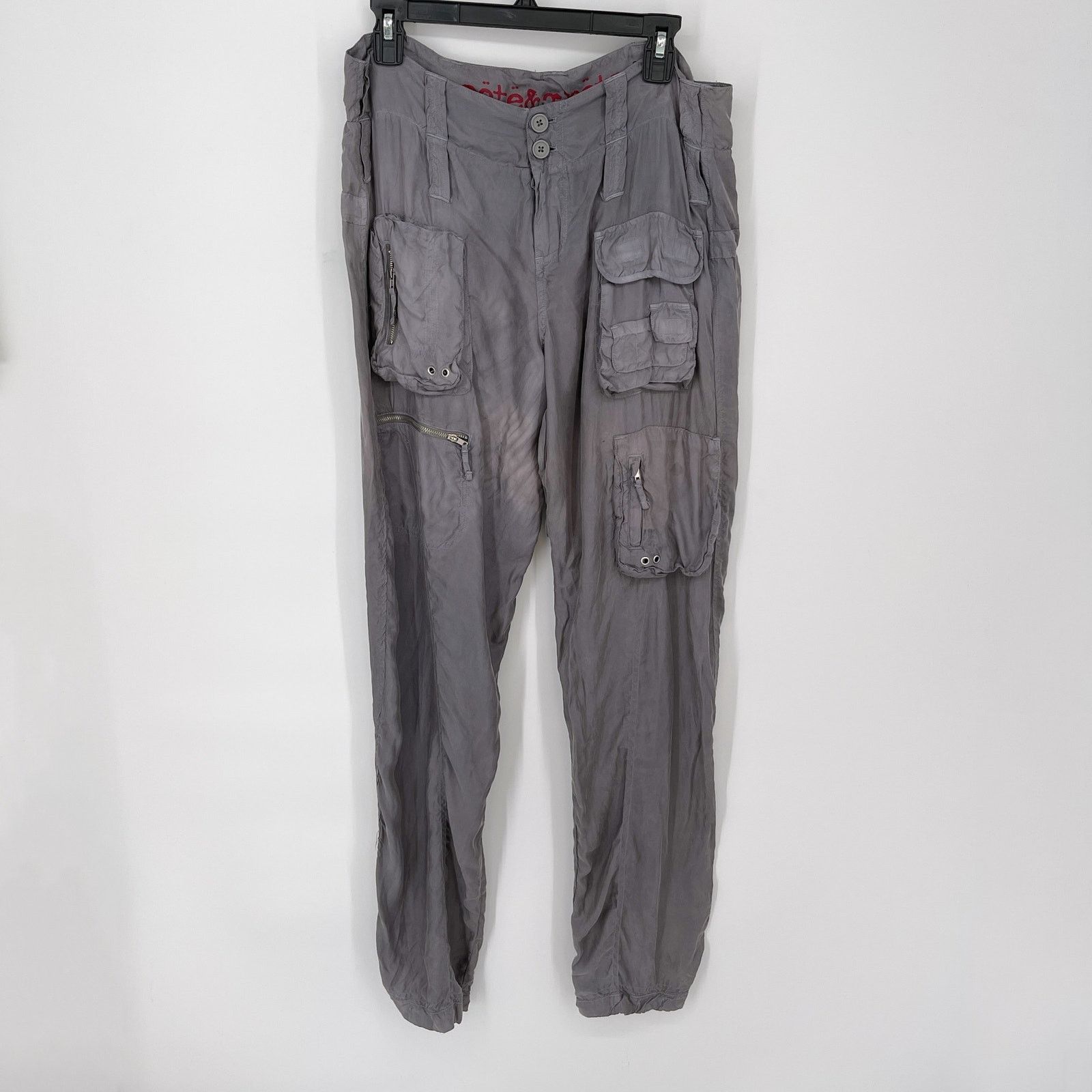 image of Pete & Greta By Johnny Was Y2K Cargo Pants New Size 6 Gray in Grey, Women's